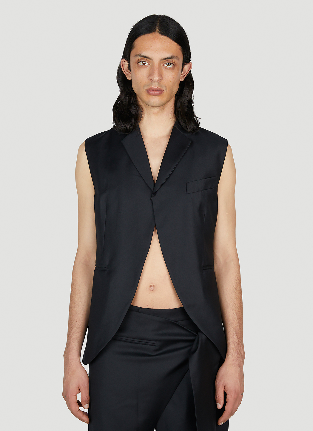 Aaron Esh Cut Away Sleeveless Blazer