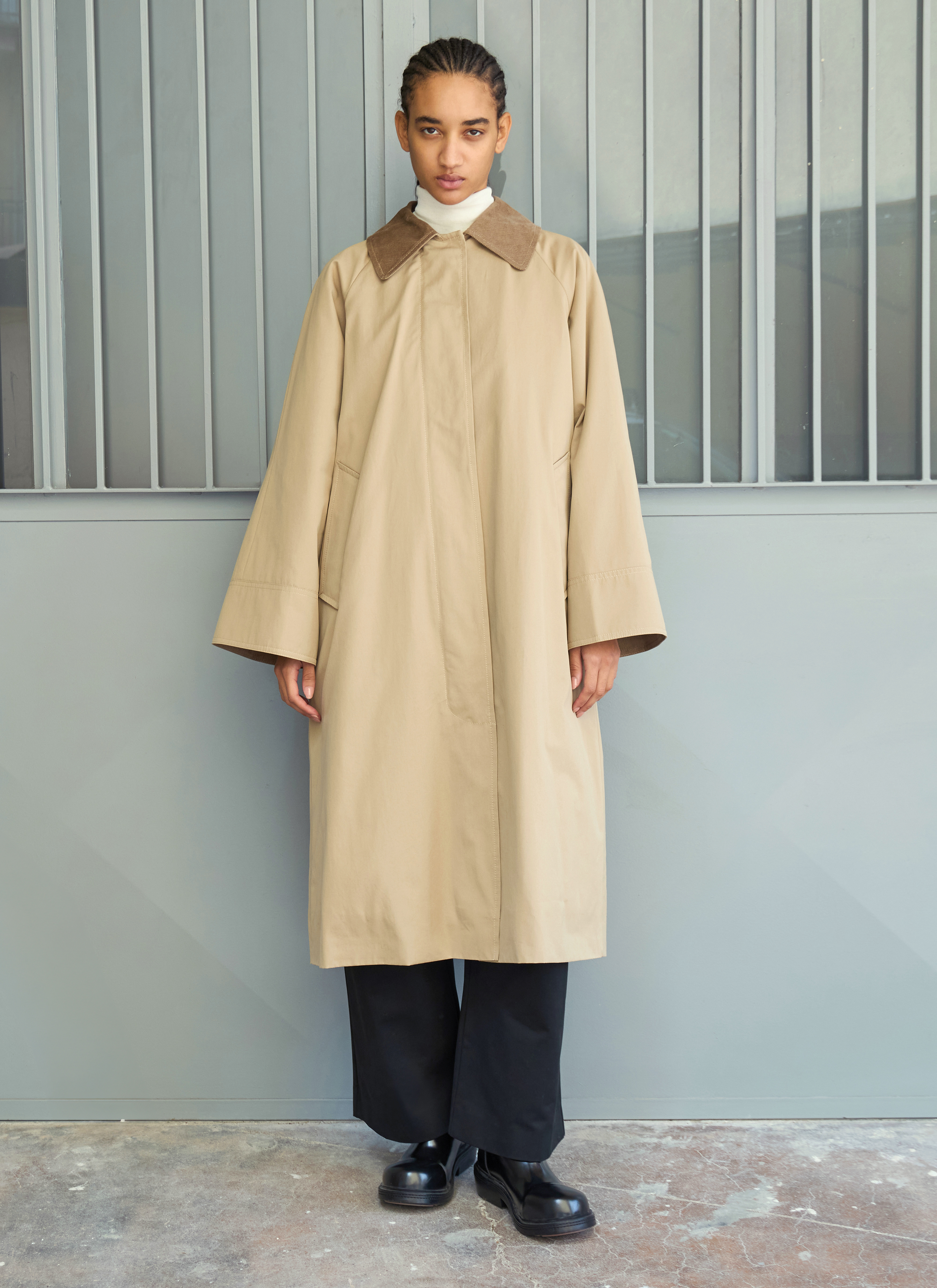 CAPPOTTO SABI SABI　DELUXU　リアル　コート LIMITED EDITION STRIPED COTTON - LINEN TRENCH COAT - Maroon