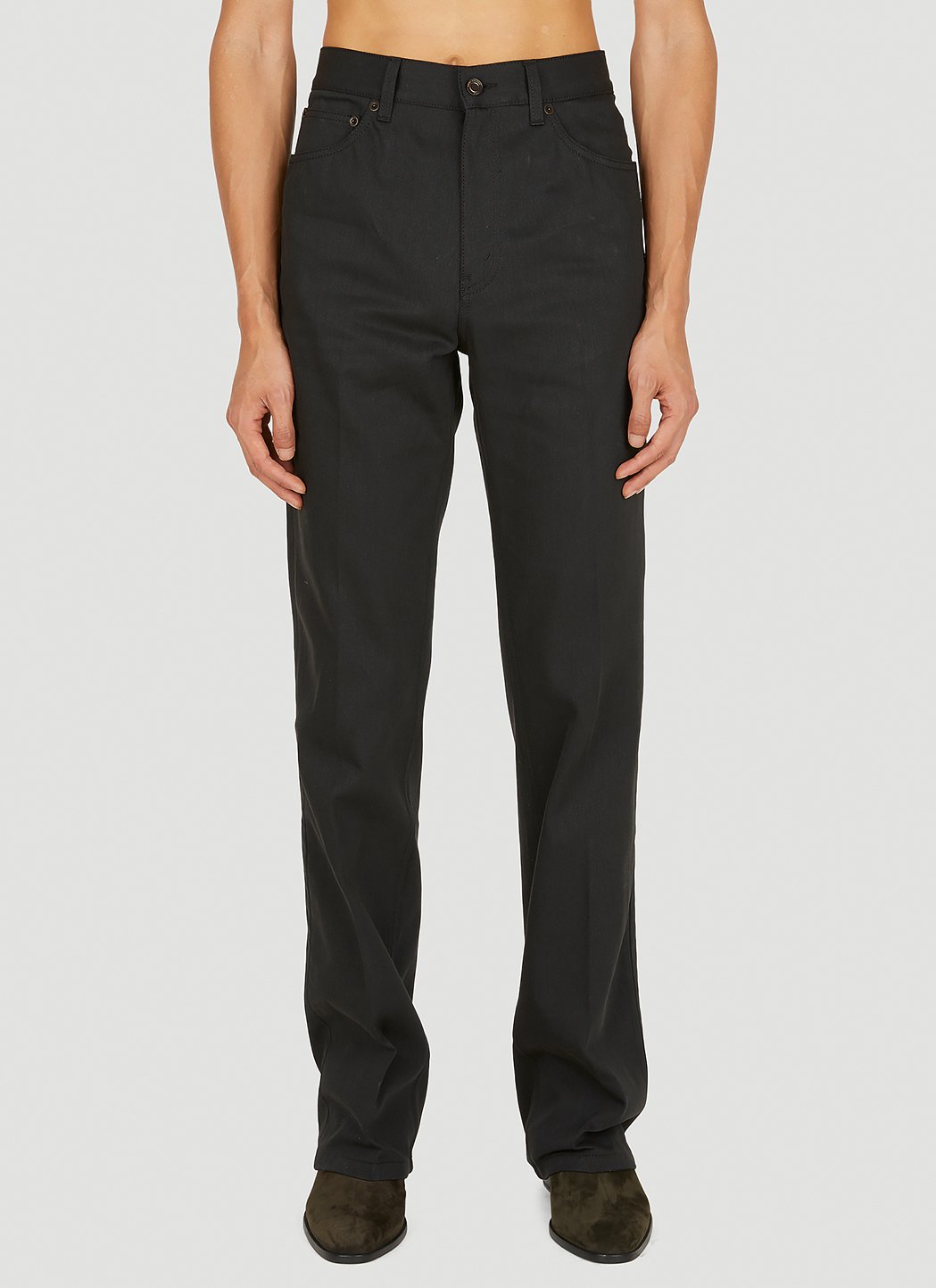 【関税&送料込】Saint Laurent Black Canvas Pant Saint Laurent Denim Pants in Black | LN-CC