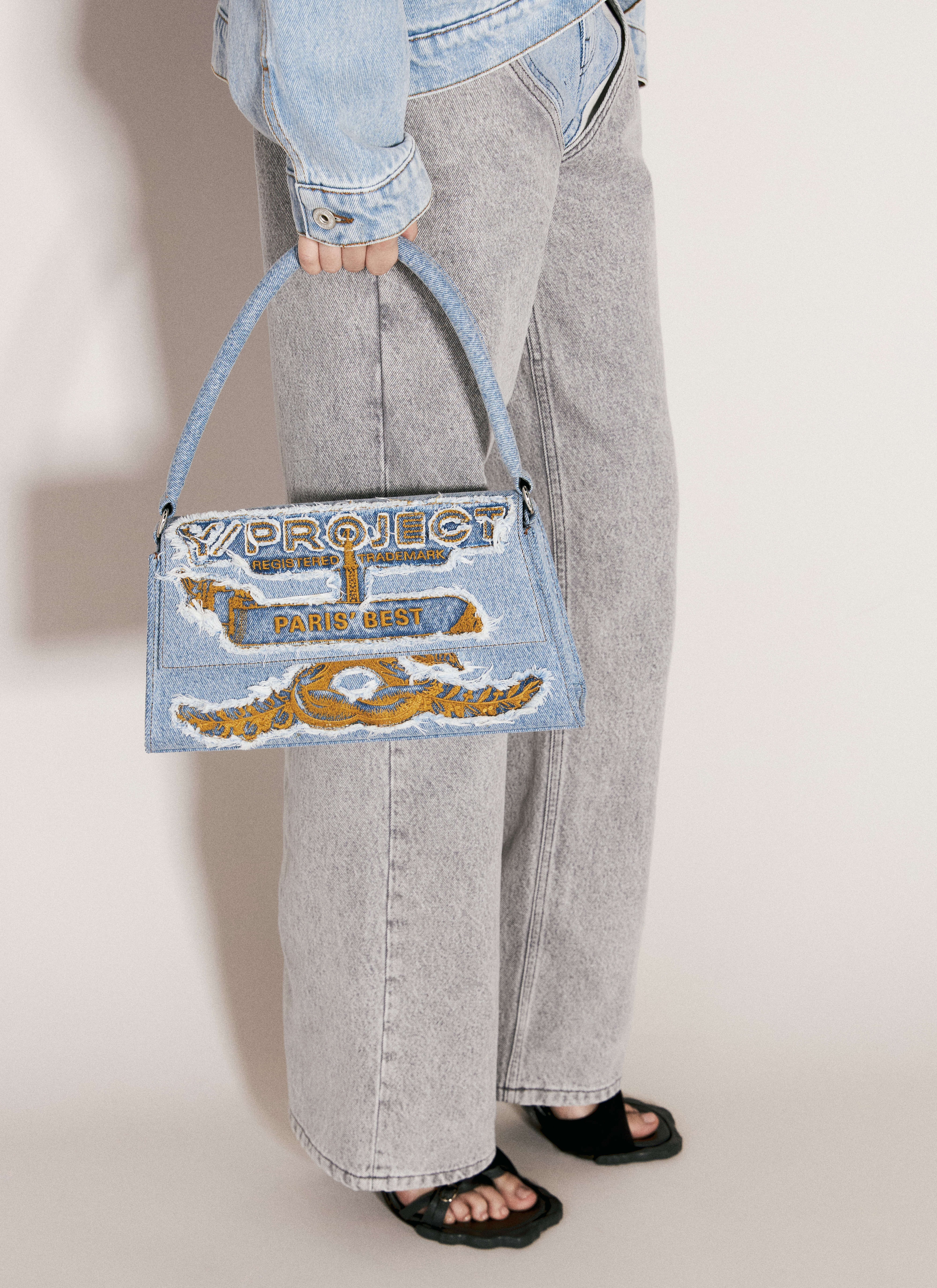 Y/Project Women's' Paris' Best Denim Shoulder Bag in Blue