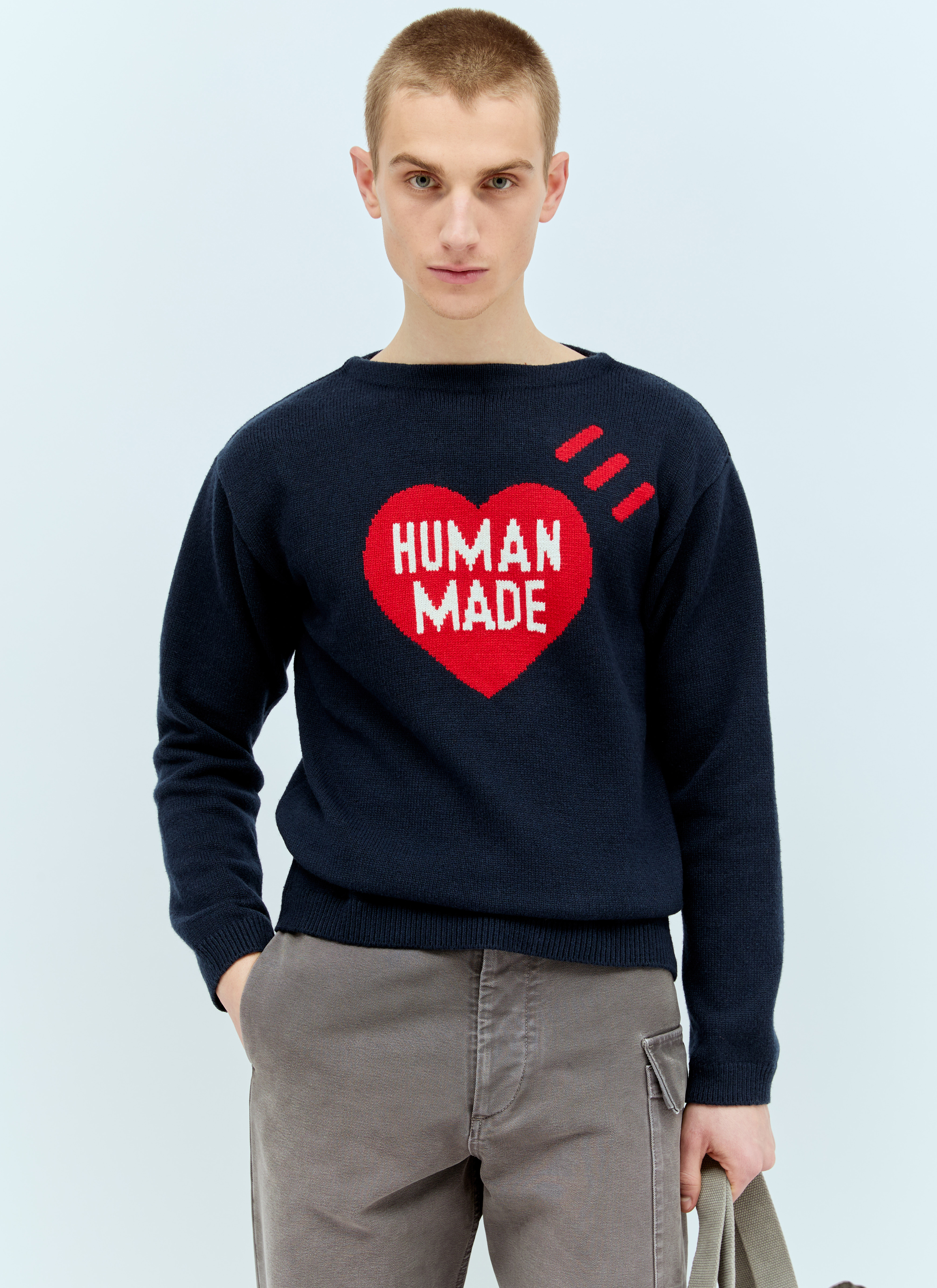 トップス HUMAN MADE Heart Knit Sweater Human Made Men's Heart Knit Sweater in Beige Human Made