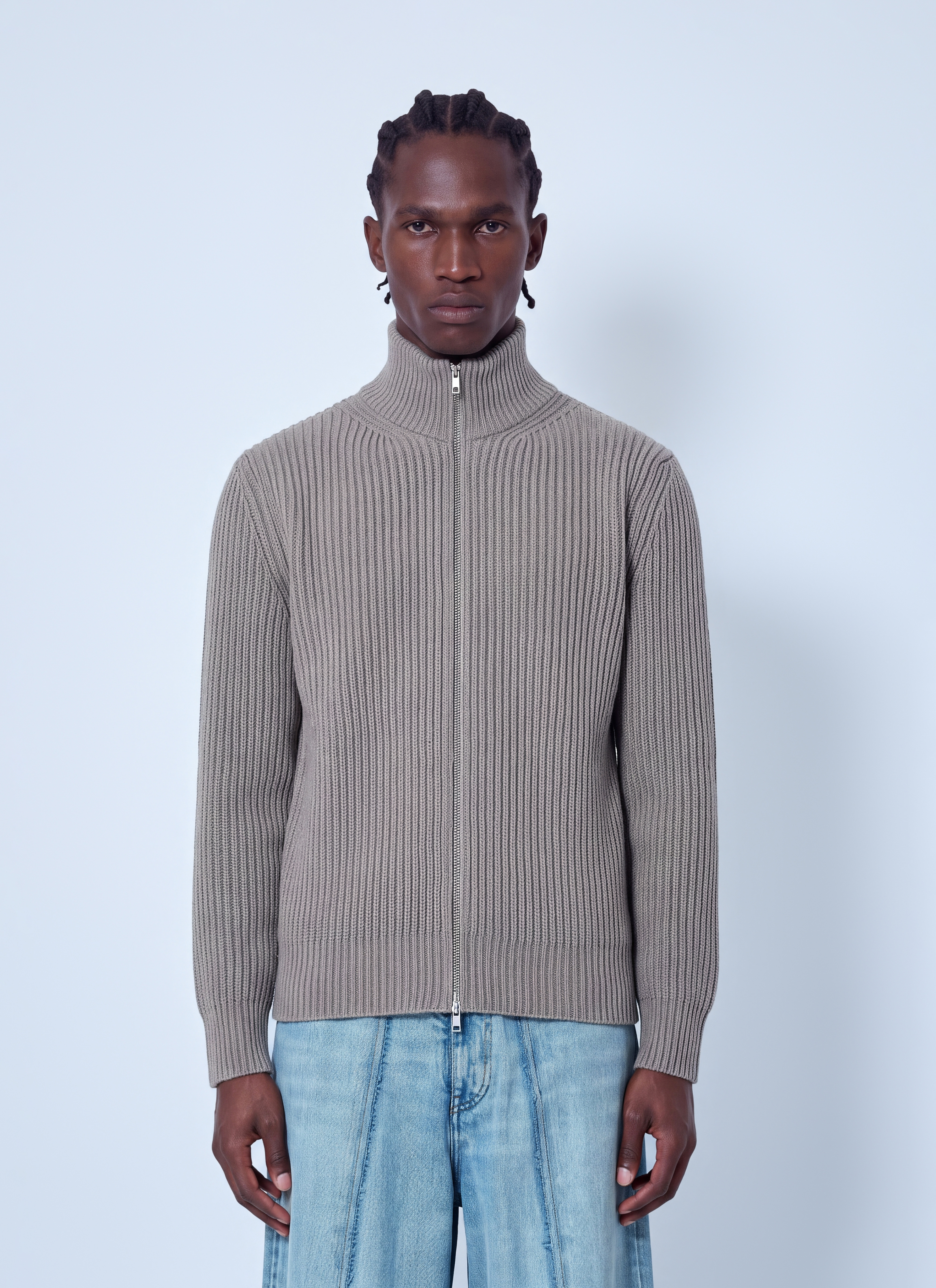 MM6 Maison Margiela MM6 Maison Margiela Ribbed Zip-Up Sweater