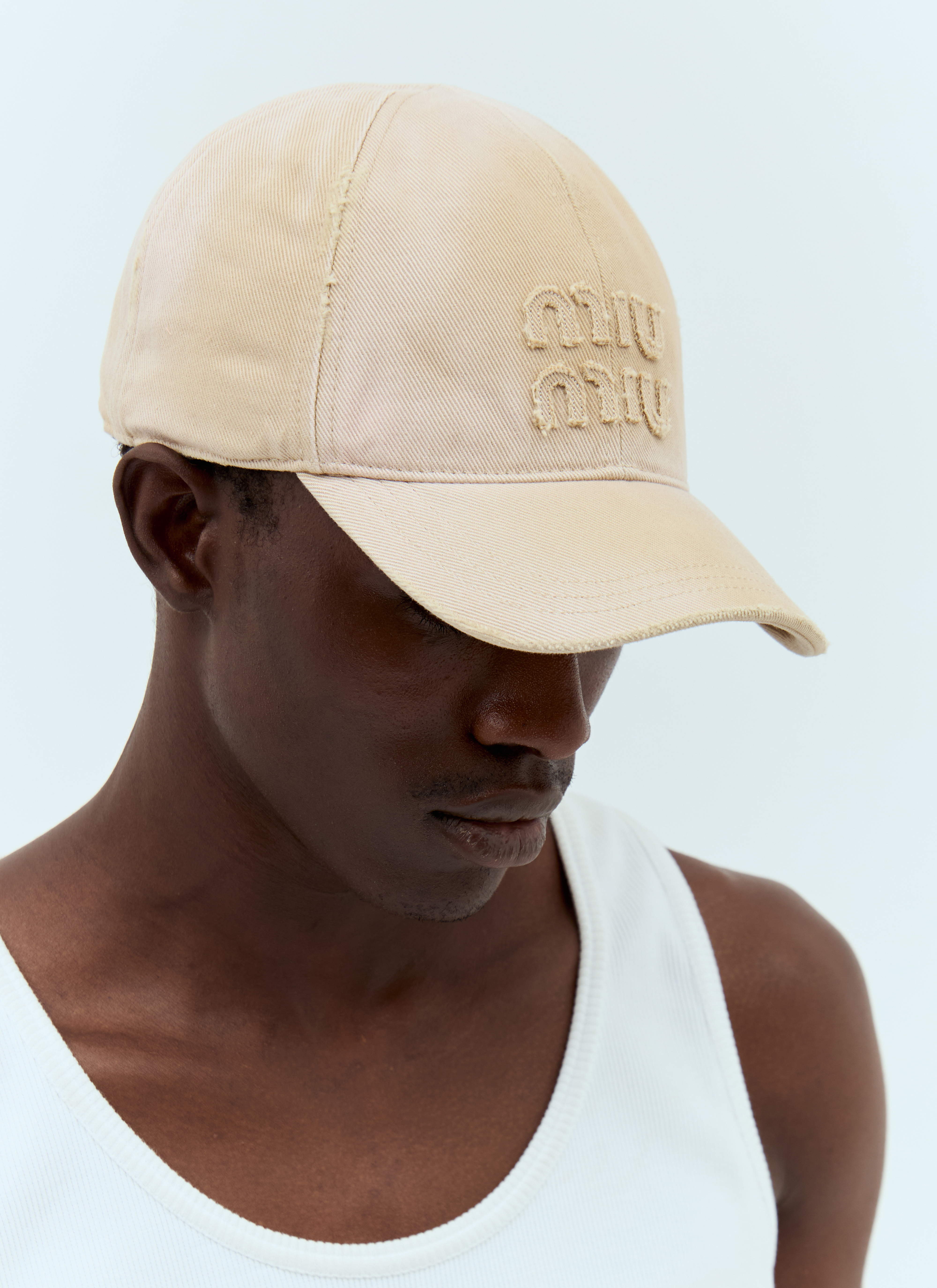 Miu Miu Men's' Denim Baseball Cap in Beige | LN-CC®