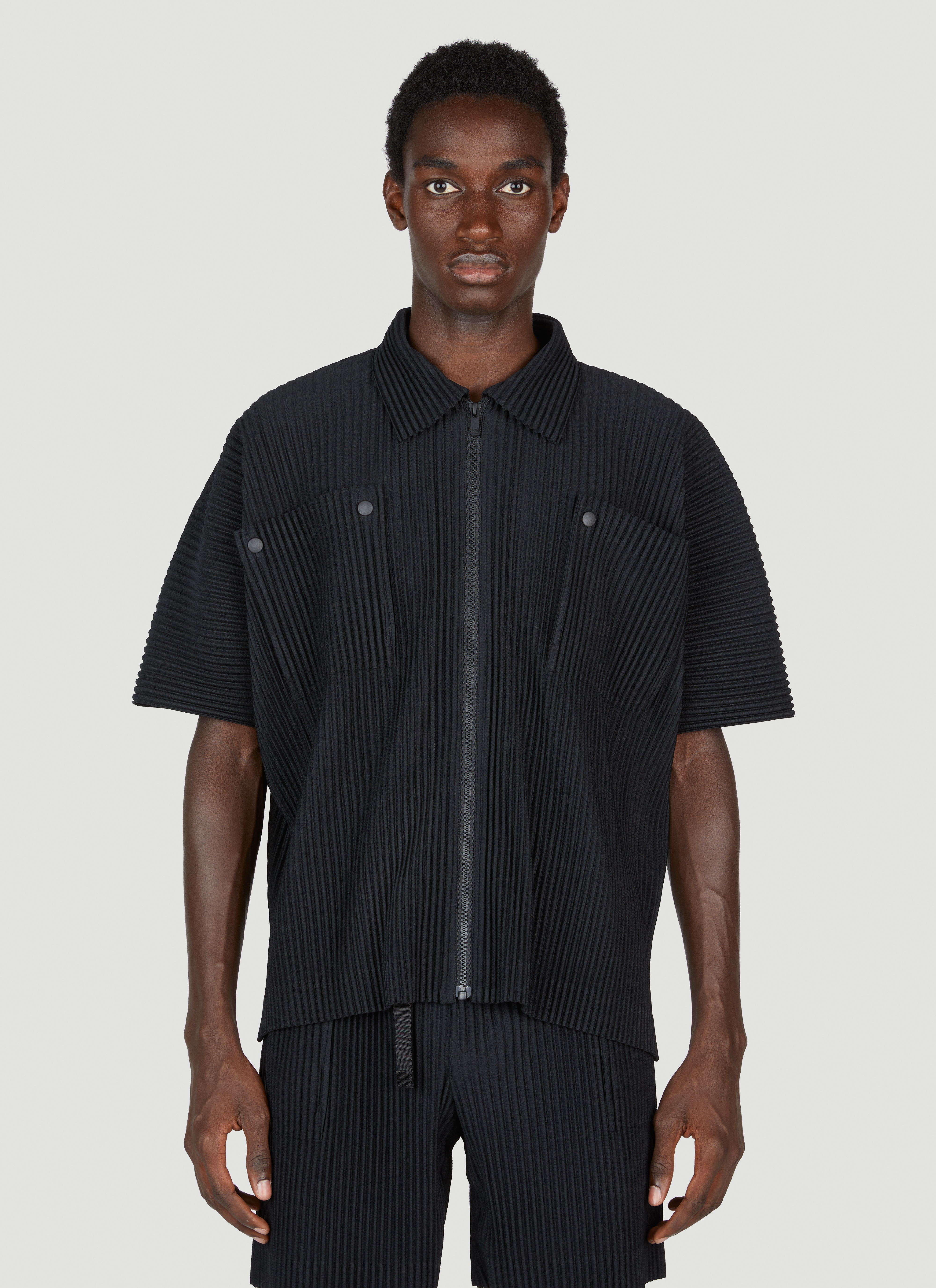 【美品】HOMME PLISSÉ ISSEY MIYAKE ブラックシャツ Homme Plissé Issey Miyake Basics Pleated Polo | Nordstrom