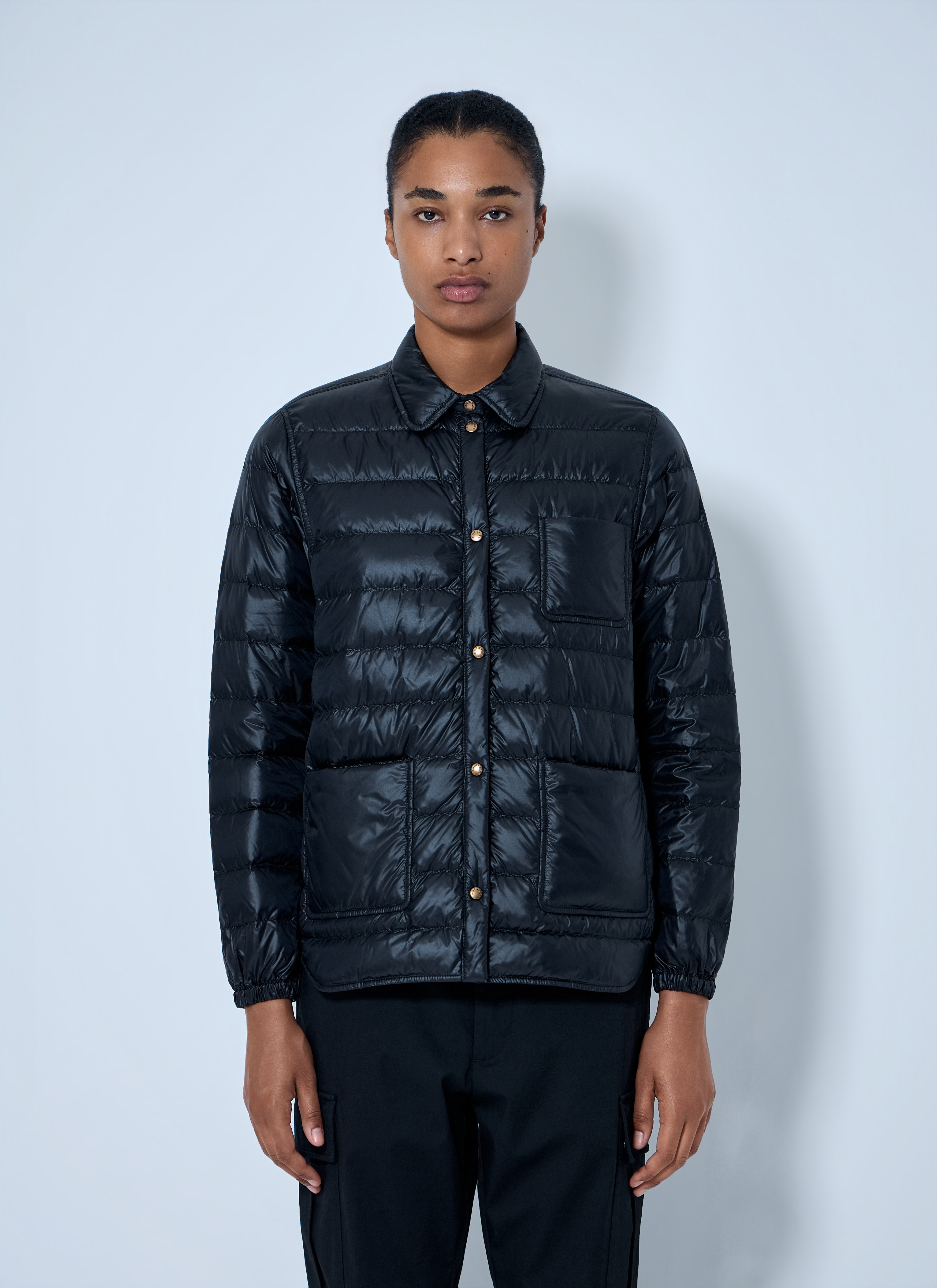 Moncler Women's Black Fouine Down Shirt Jacket - Woman Jackets 0
