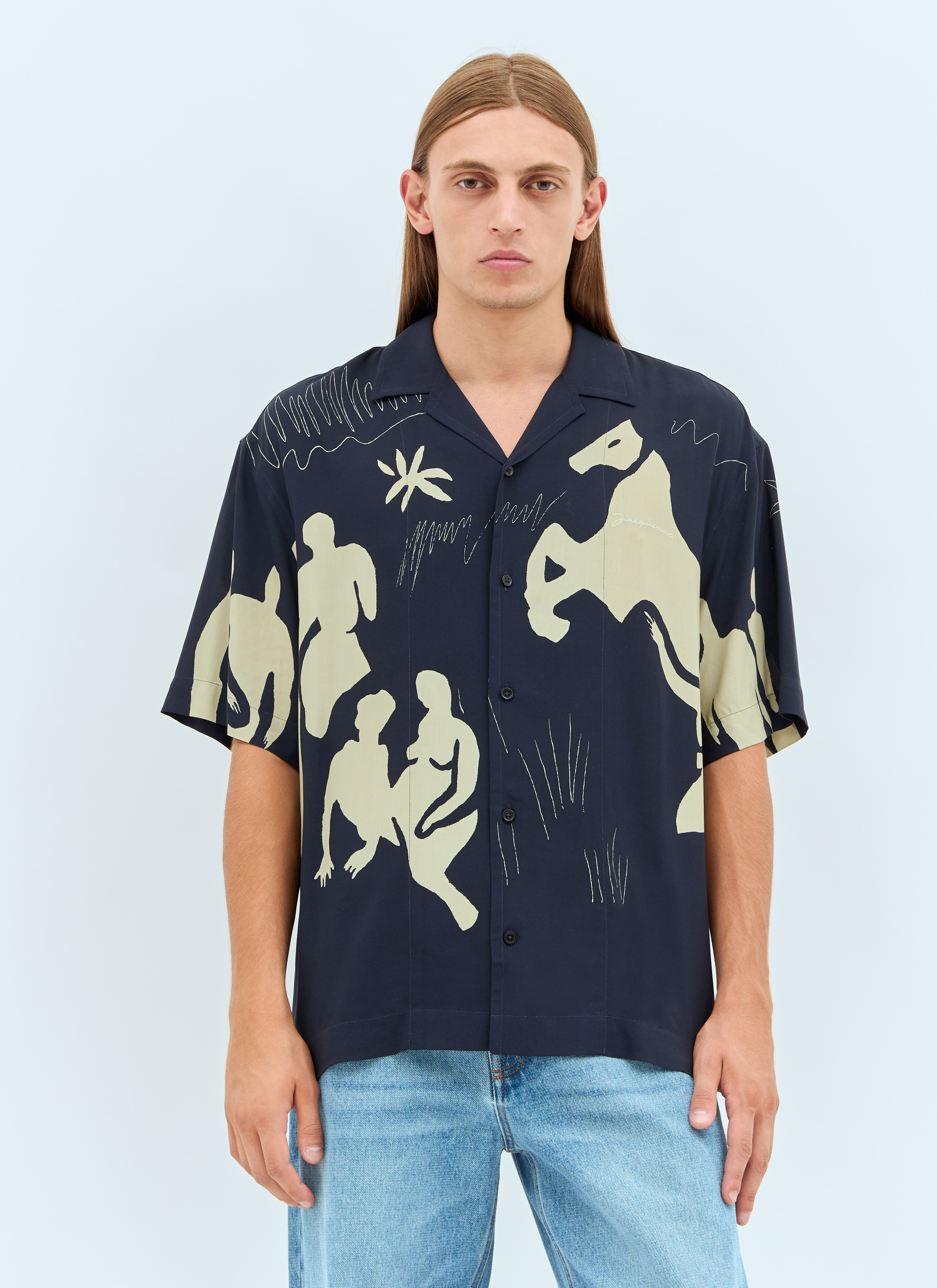 Jacquemus Men's' La Chemise Jean Shirt in Navy | LN-CC®