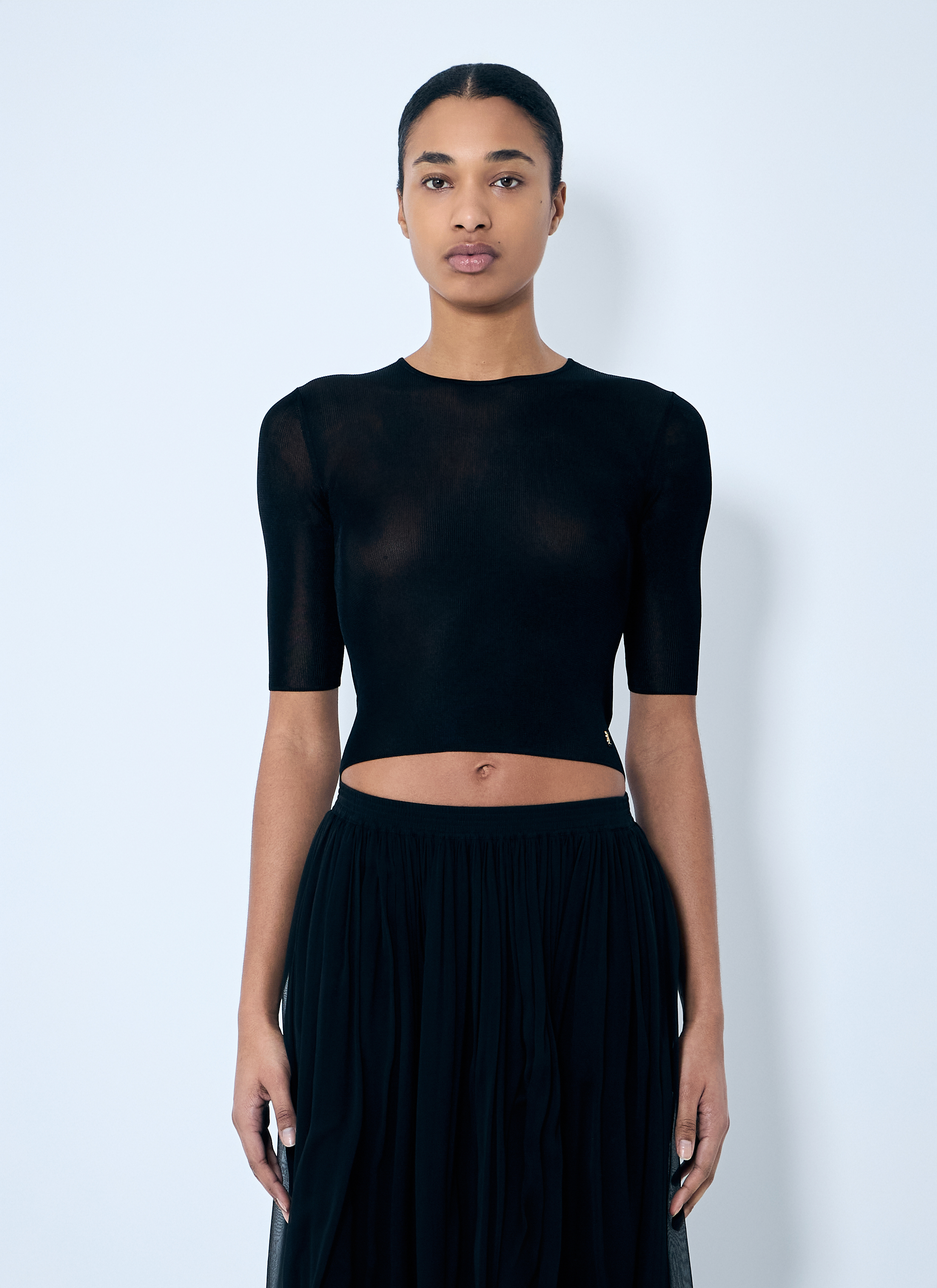 Saint Laurent Women's' Cassandre Knit Top in Black | LN-CC®