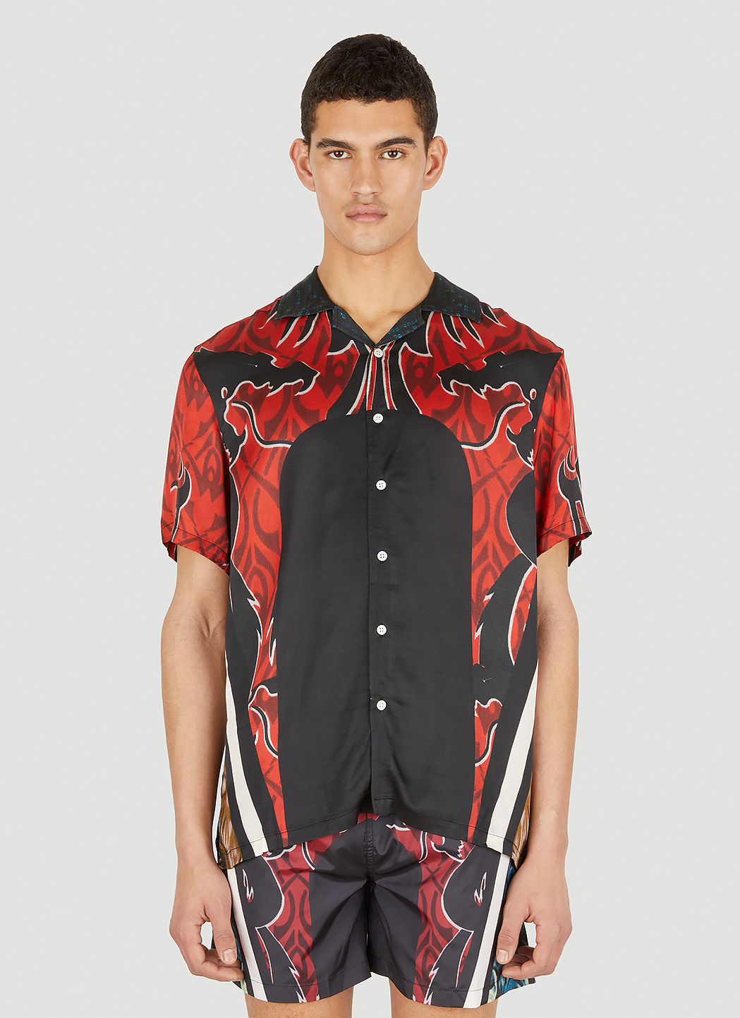 Dragon Print Bowling Shirt