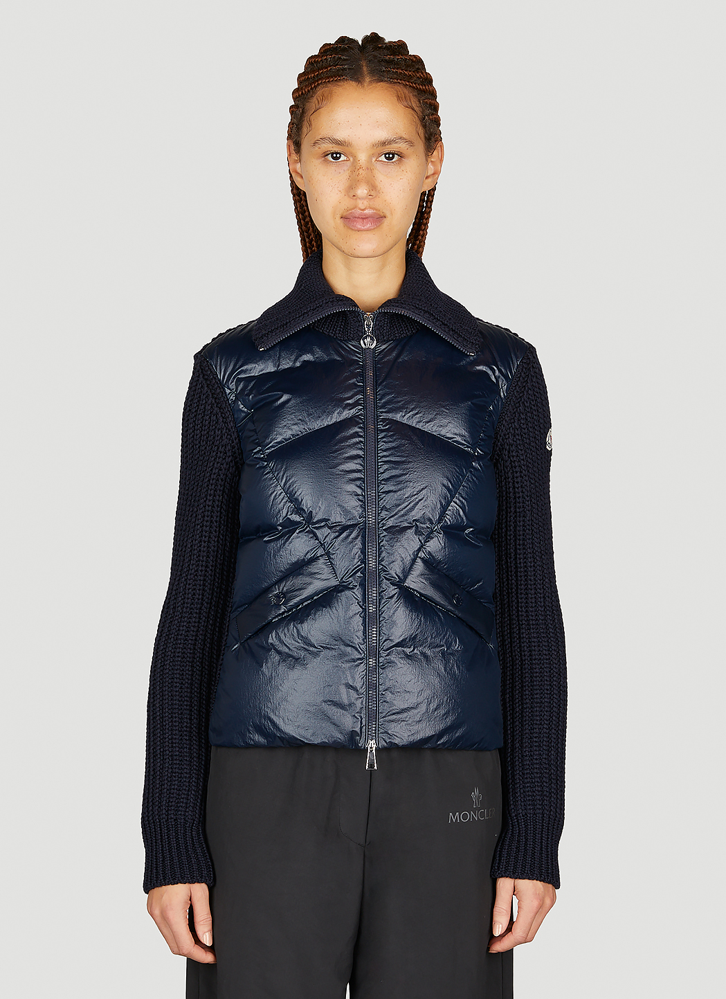 Moncler Padded Wool Cardigan in Navy für Damen LN-CC®
