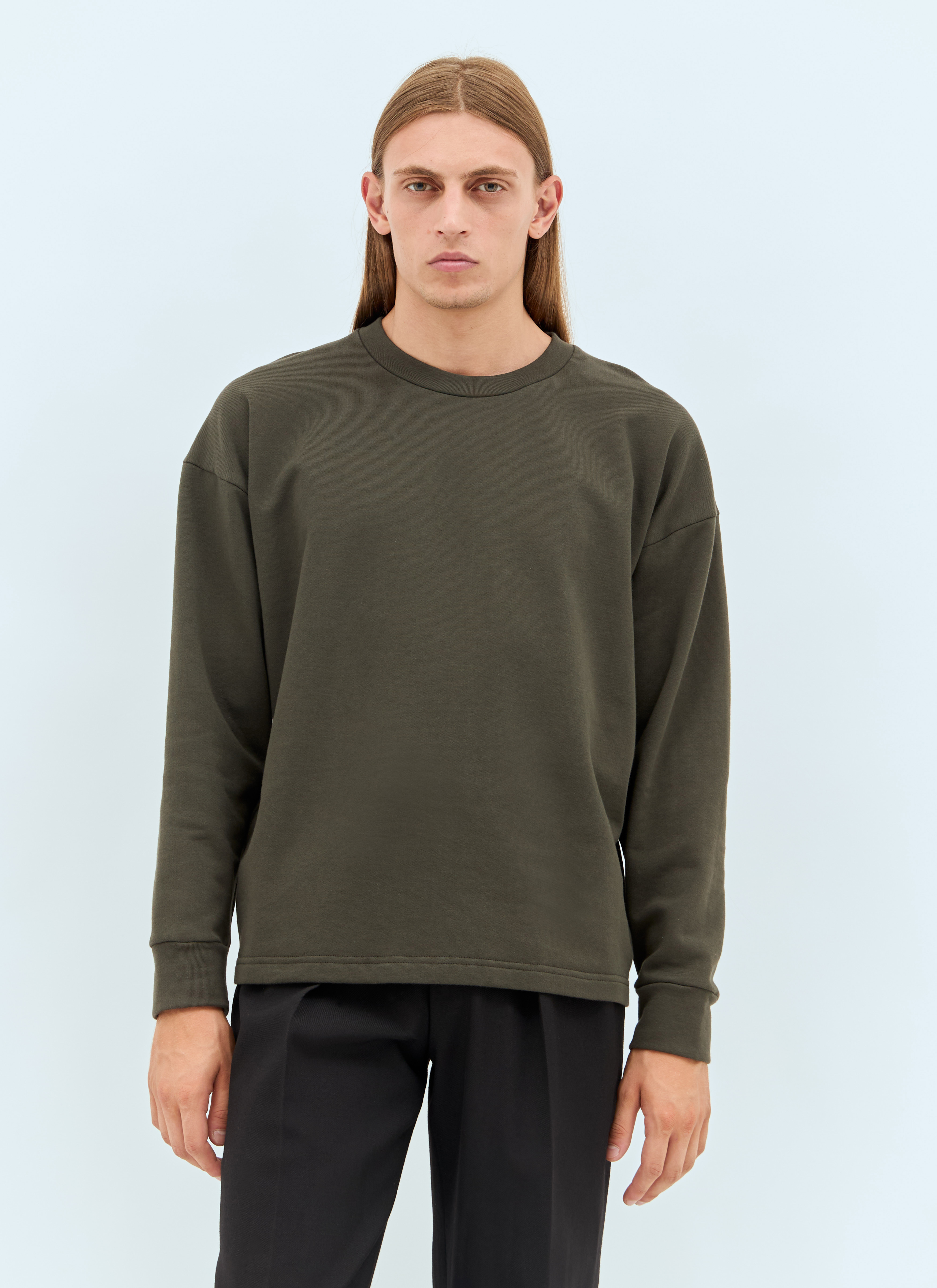 関税込 国内発送 [THE ROW] Ezan コットン スウェットシャツ Ezan Top グリーン in Cotton – The Row