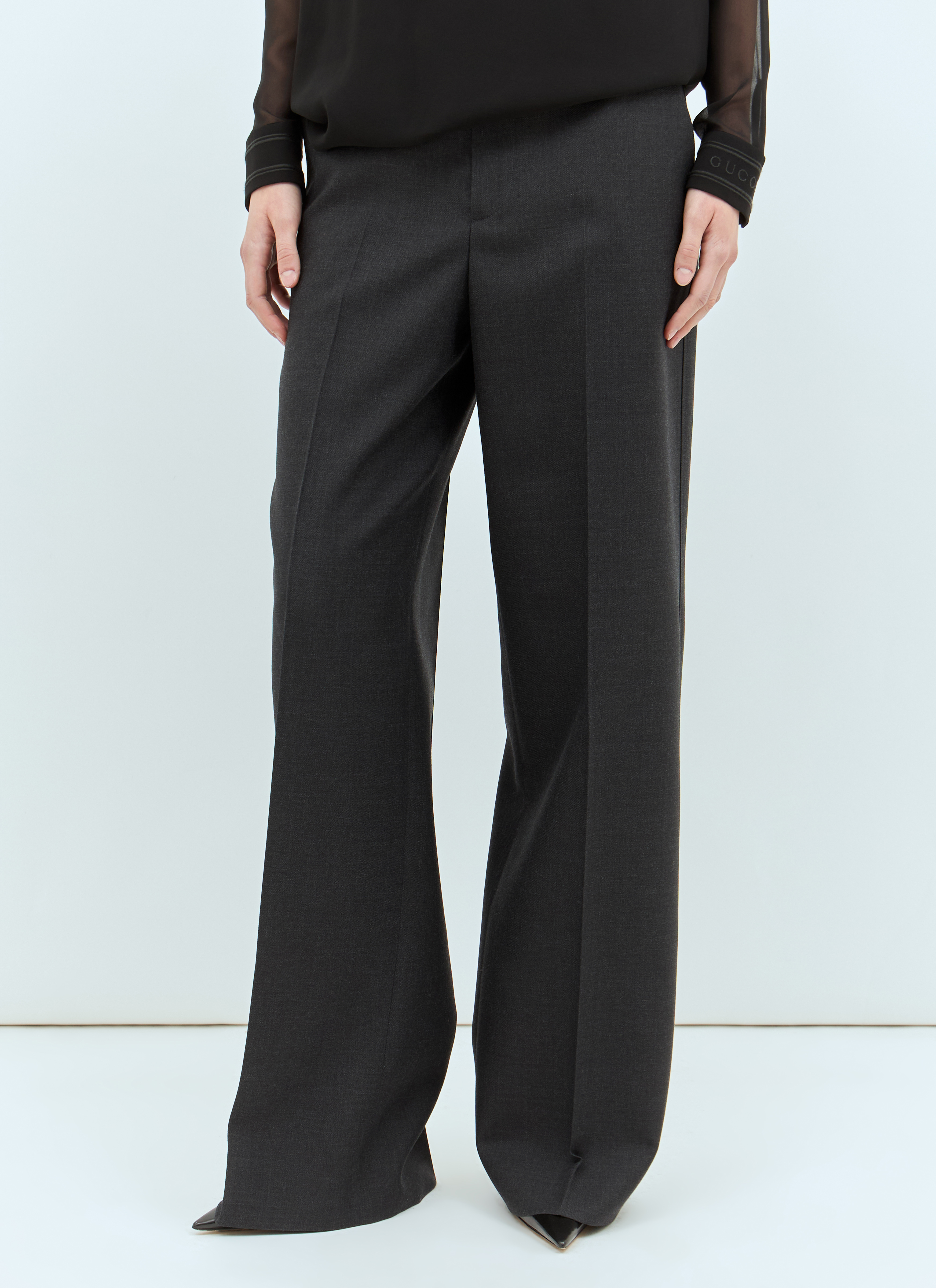 【ギフト】 Women's' Gucci Wool LN-CC® | Grey in Pants Tailored パンツ