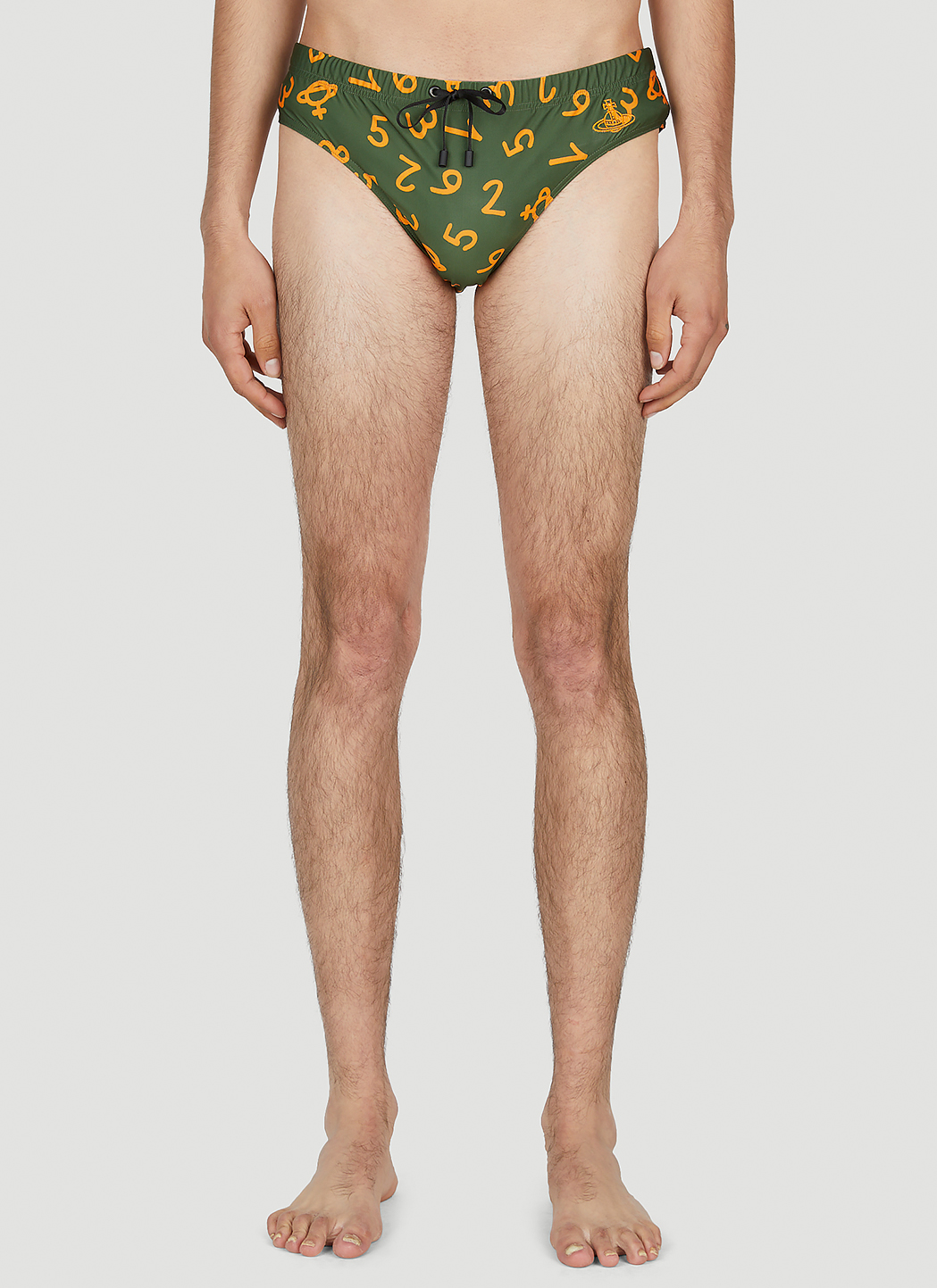 Numerical Print Swim Briefs