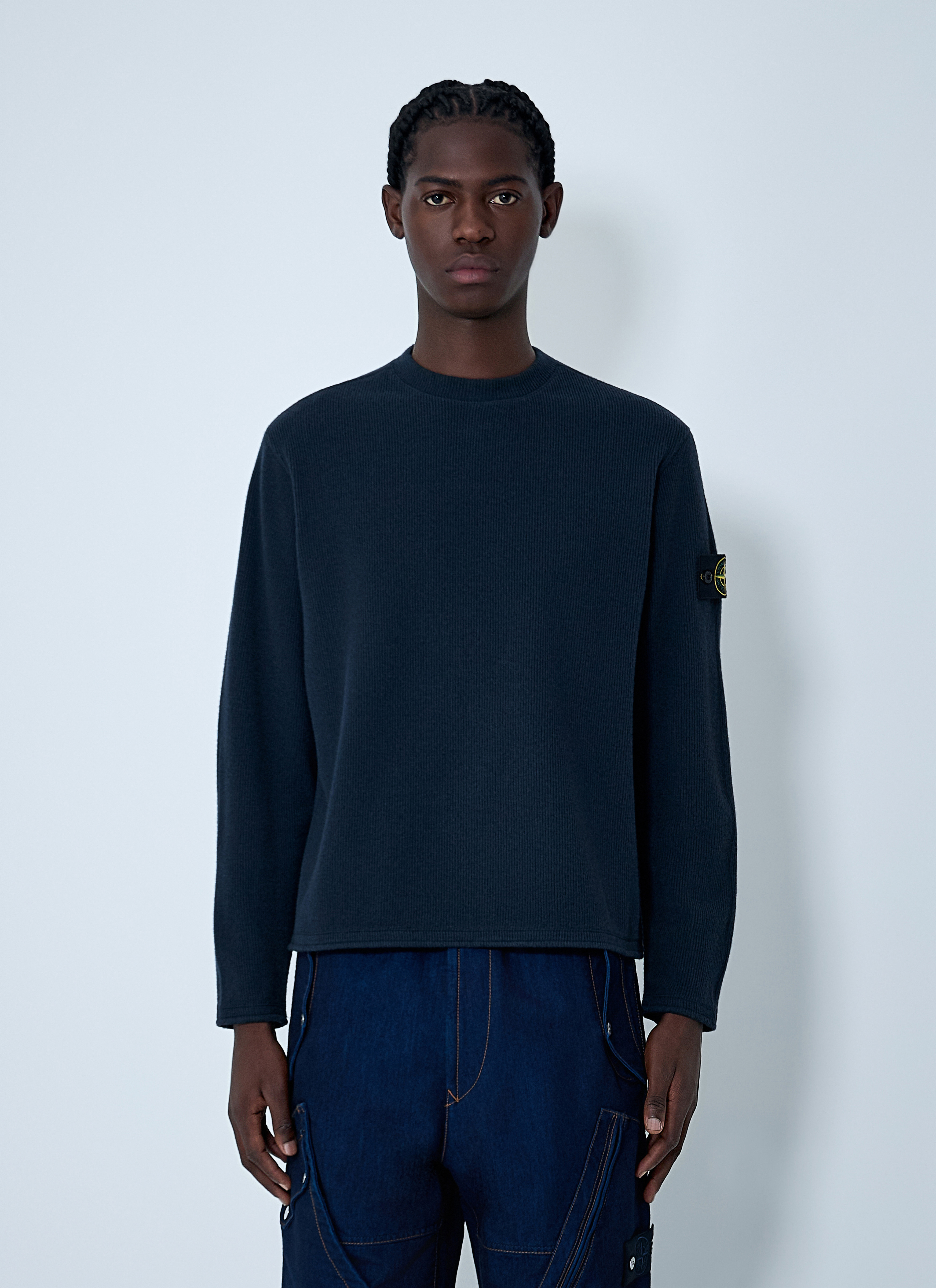 Stone Island Men's Navy Crewneck Knit Jumper - Man Knitwear Xxl