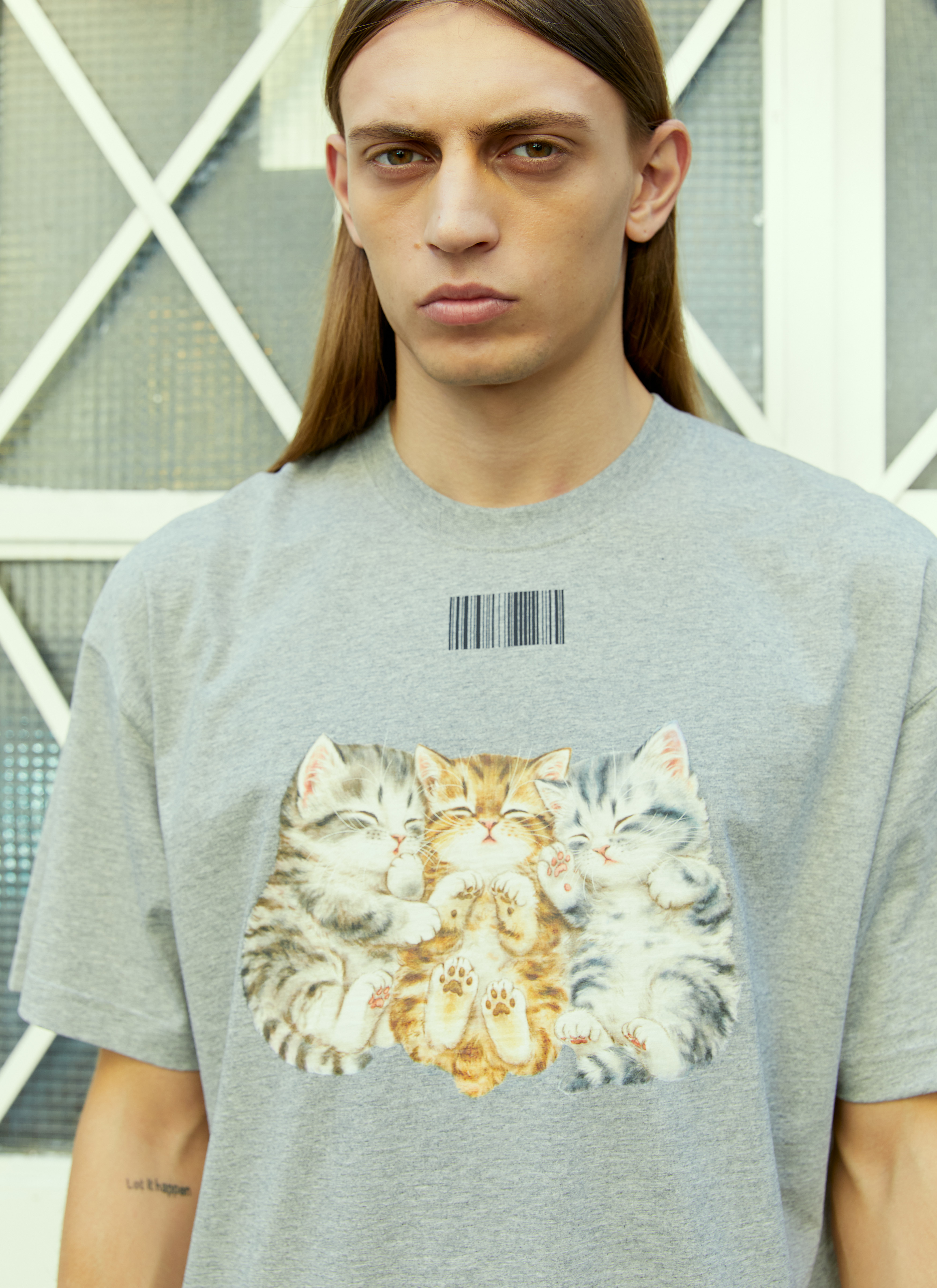 VTMNTS Cute Cat T-Shirt in Grey für Damen | LN-CC®