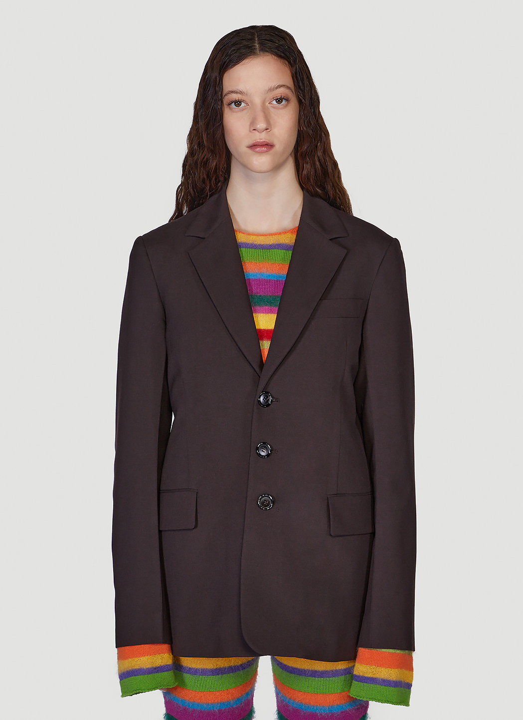 Marni Single Breasted Blazer in Brown | LN-CC