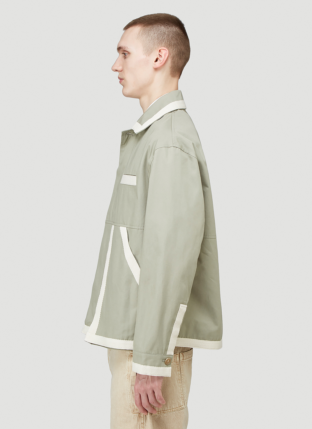 Jacquemus Men's Le Blouson Grain Jacket in Green LNCC