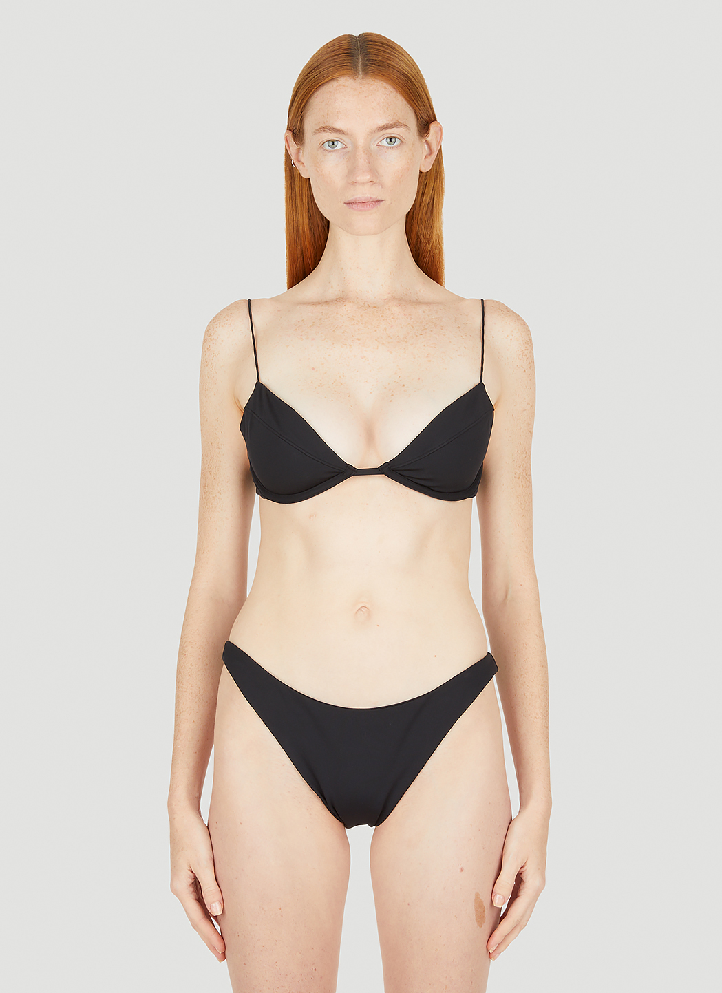 Almond Fine Strap Bikini Top