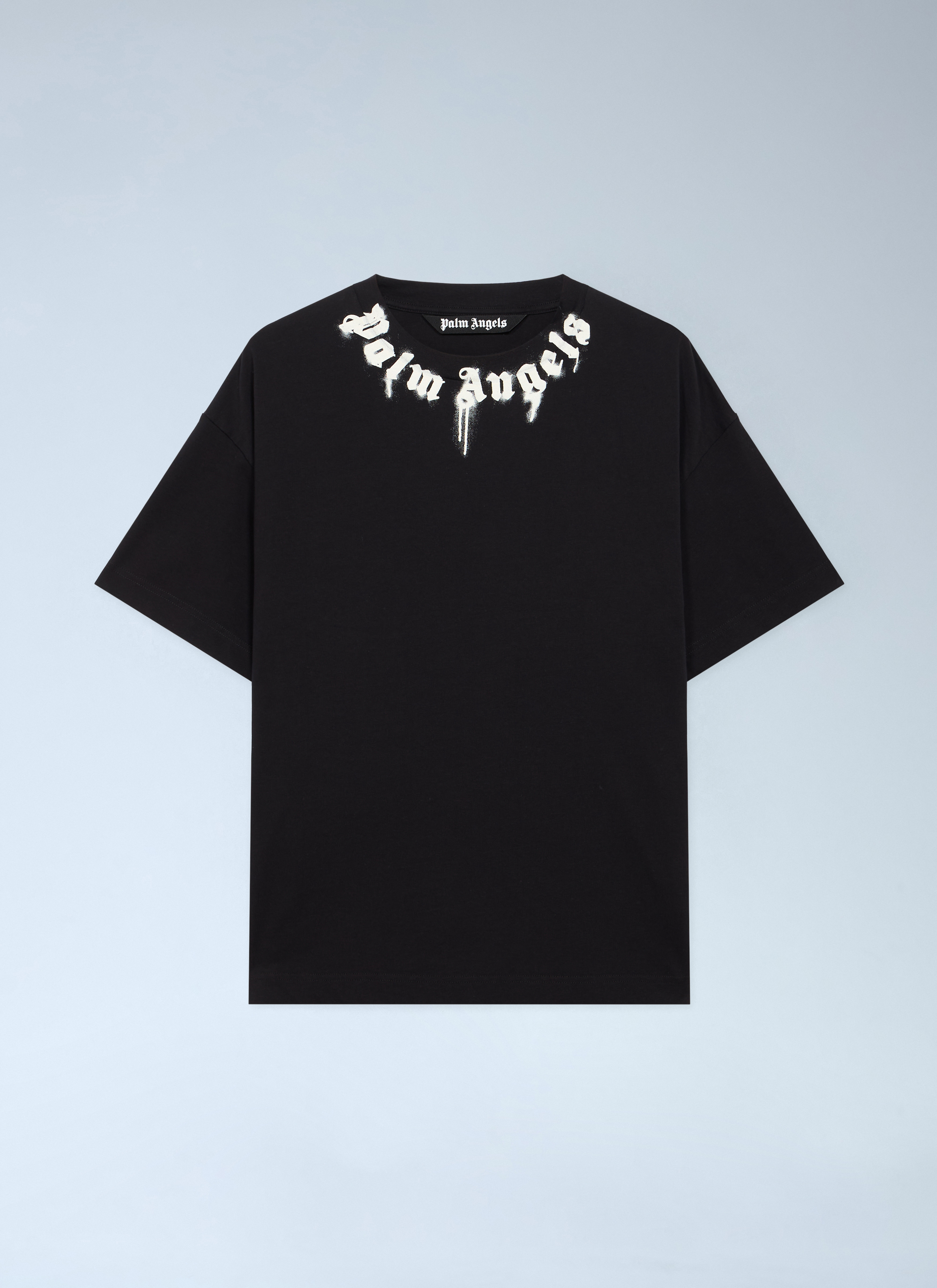 Palm Angels Men's' Spray Neck Logo T-Shirt in Black | LN-CC®