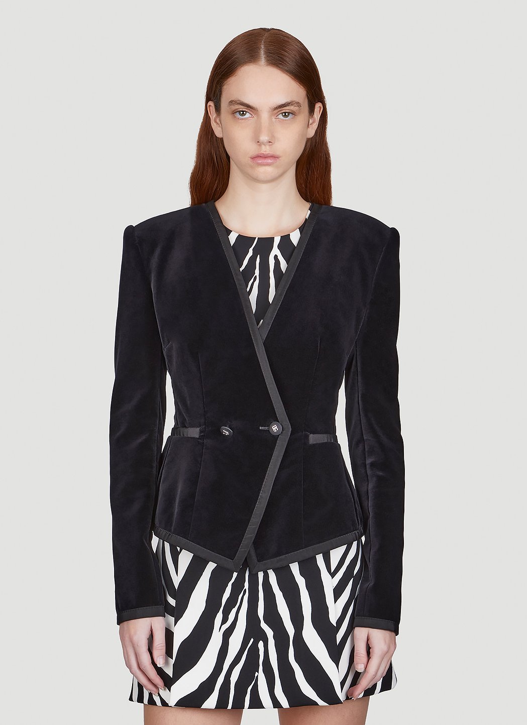 Dolce&Gabbana Collarless Velvet Blazer