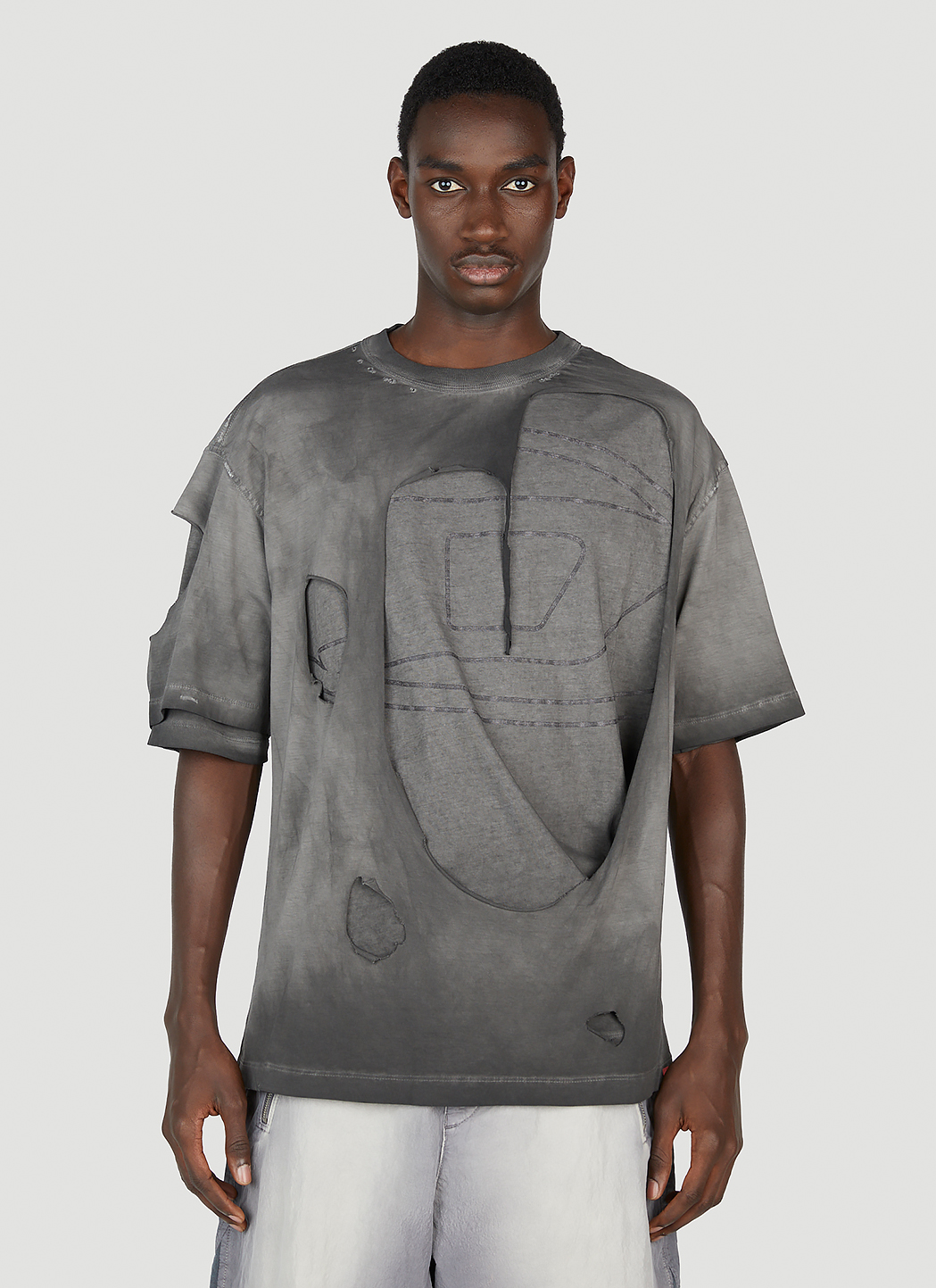 【DIESEL】GREY T-shirt S-WAFYCOL (A161020TKAA-02) Diesel T Shirt Grey Mens Diesel