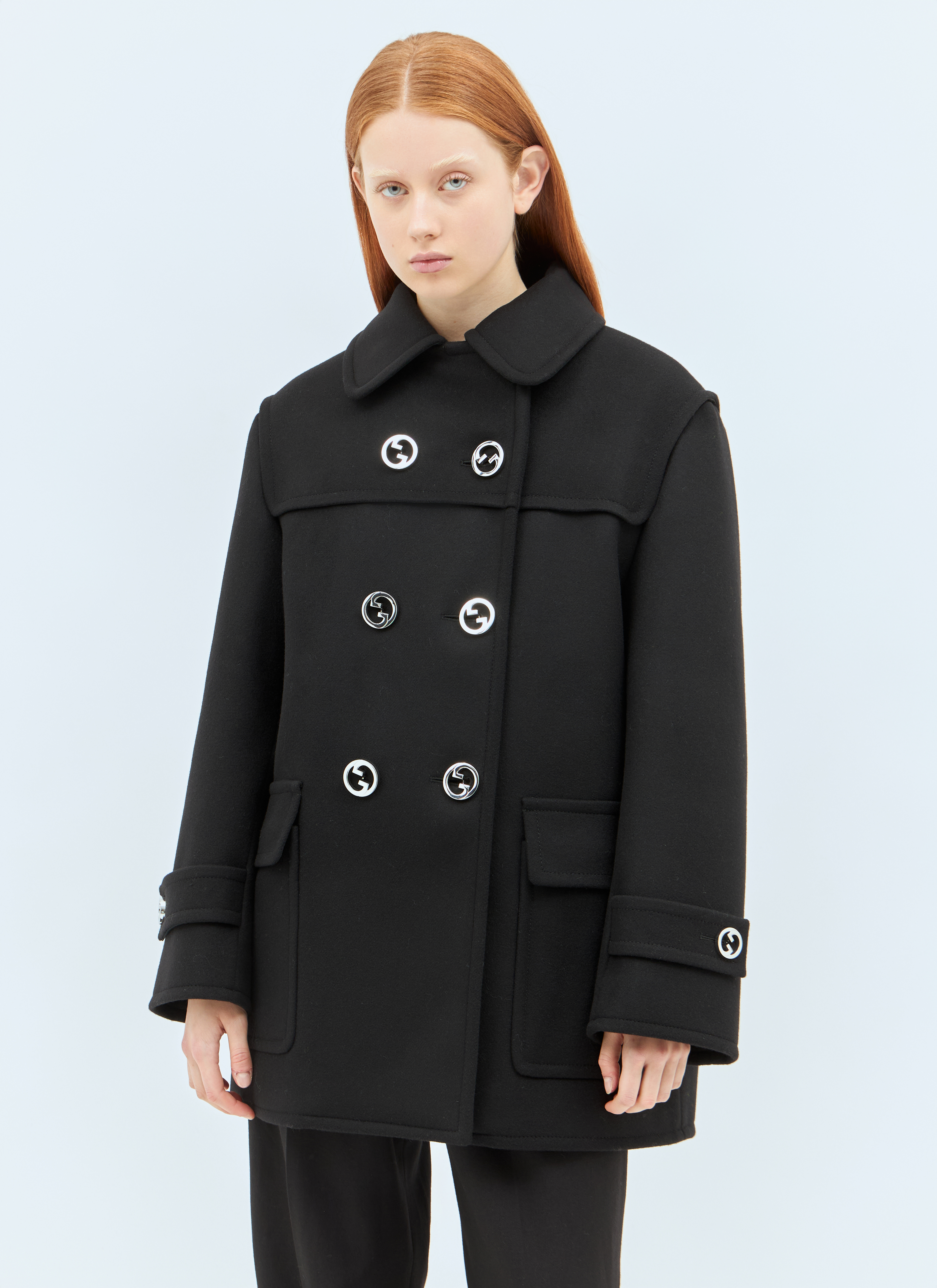 Gucci Women's' Batavia Wool Coat in Black | LN-CC®