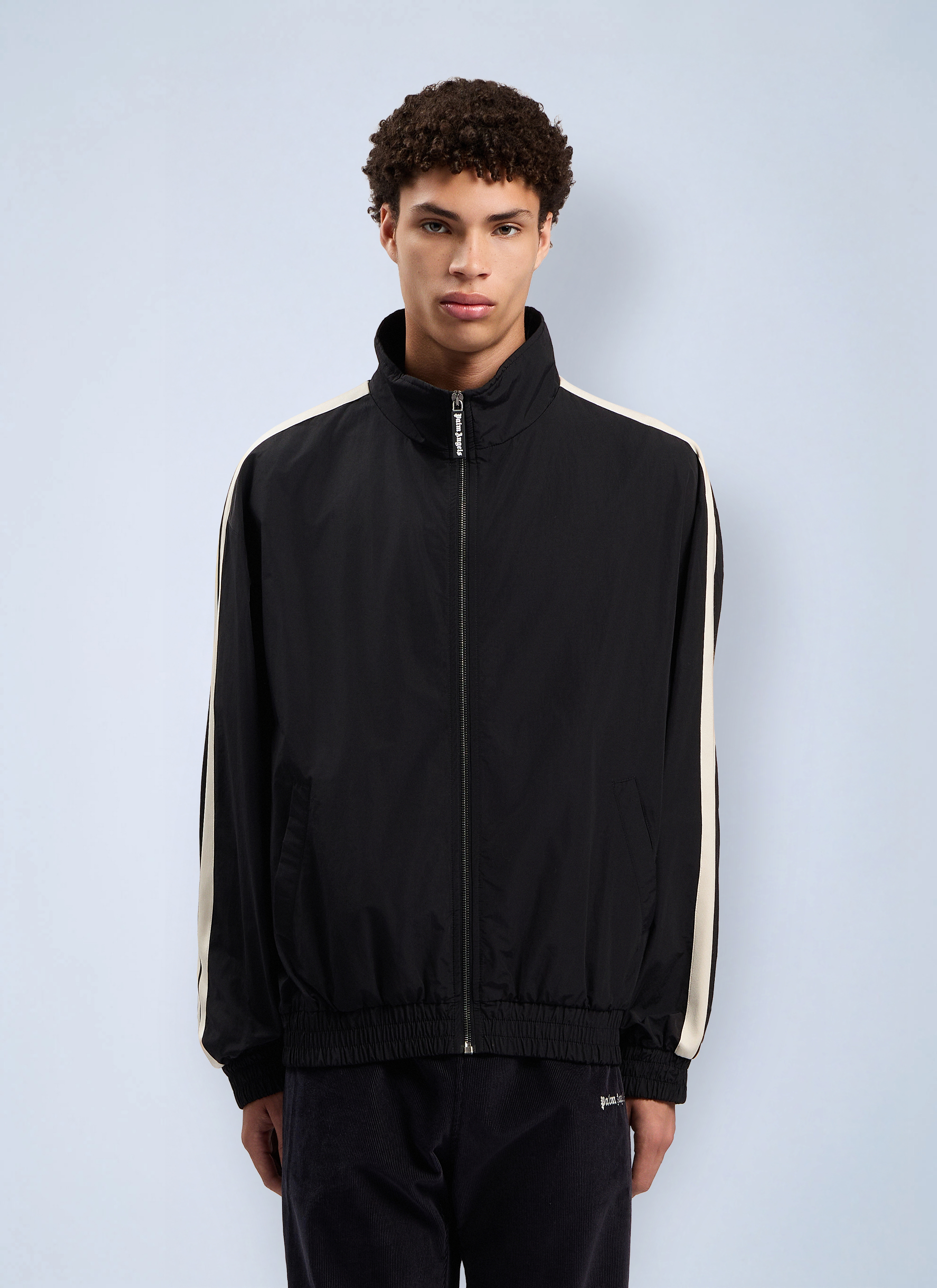 Palm Angels Men's Black Classic Logo Windbreaker Jacket - Man Jackets Xs
