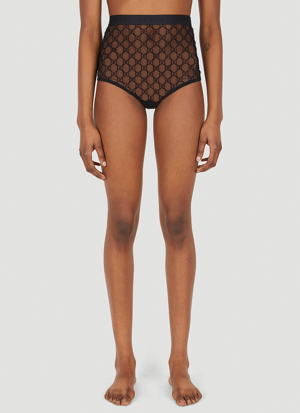 GG Embroidered Tulle Briefs