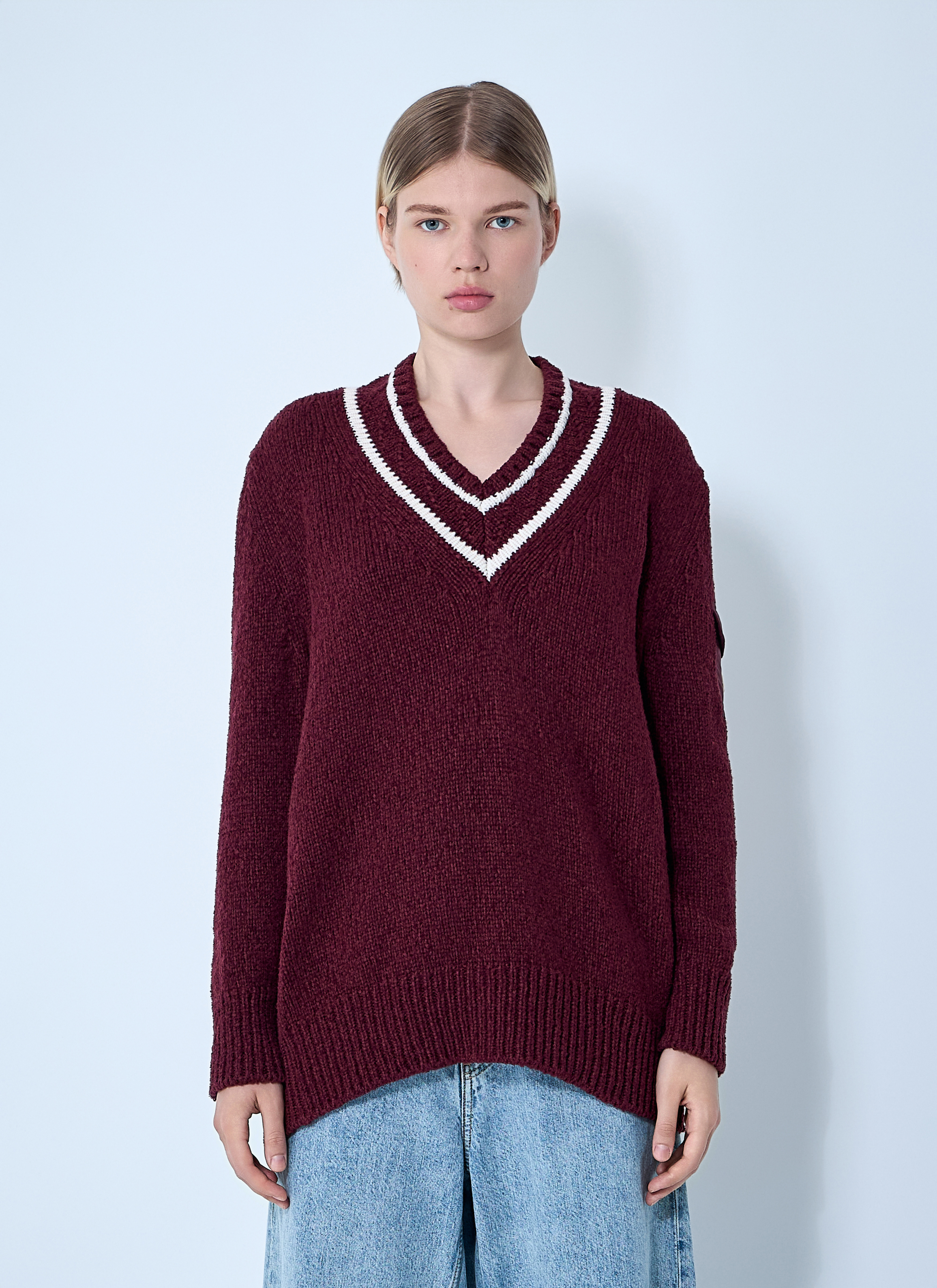 Moncler Women's Red Wool Sweater - Woman Knitwear M