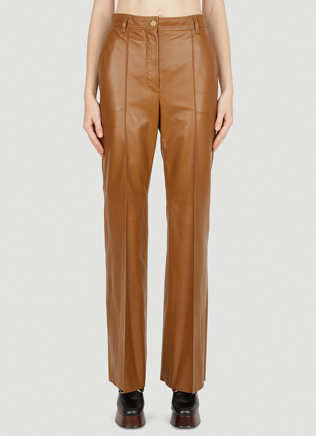 Leather Straight Leg Pants