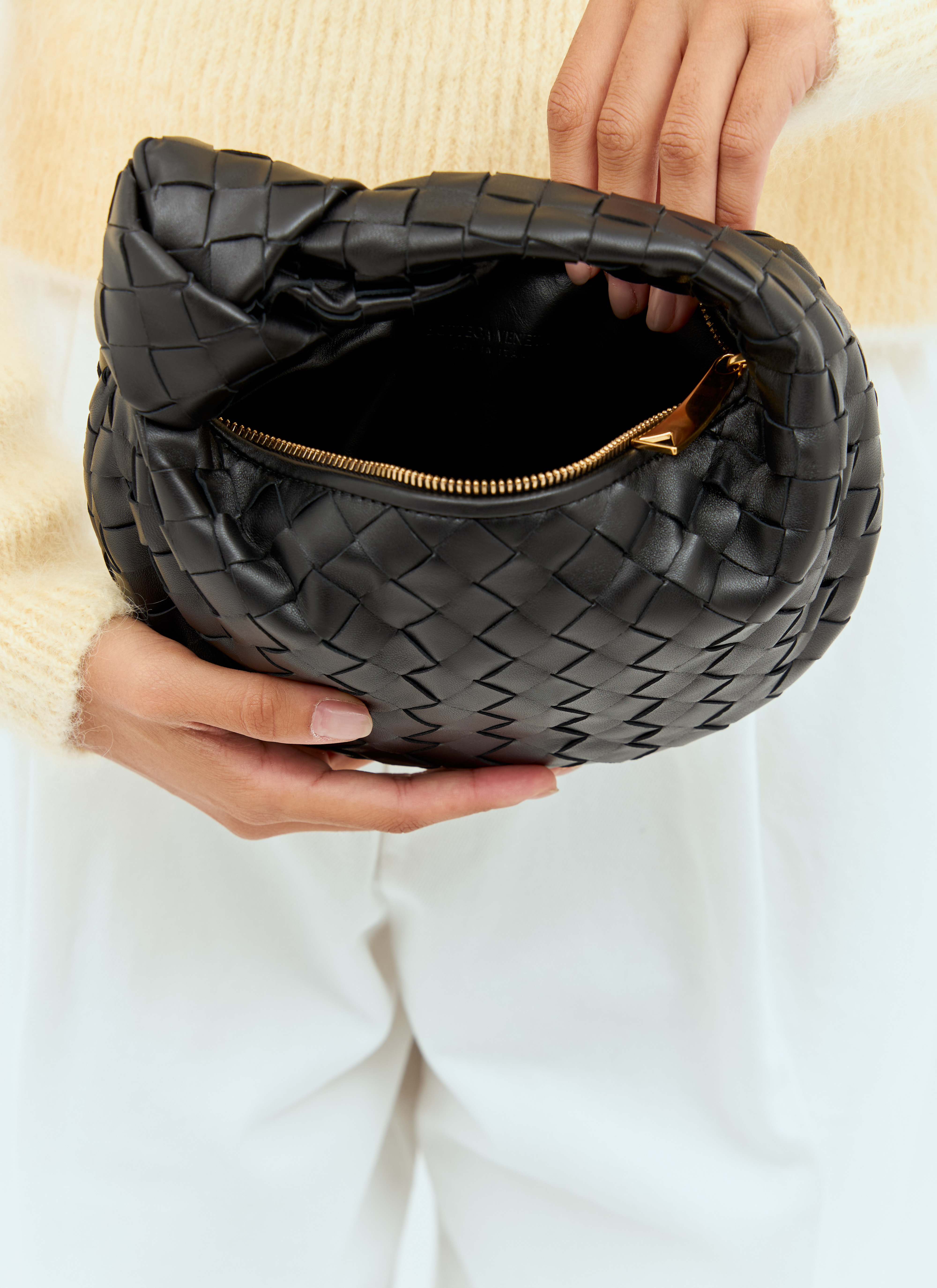 Bottega Veneta Mini Jodie Handbag in Black | LN-CC