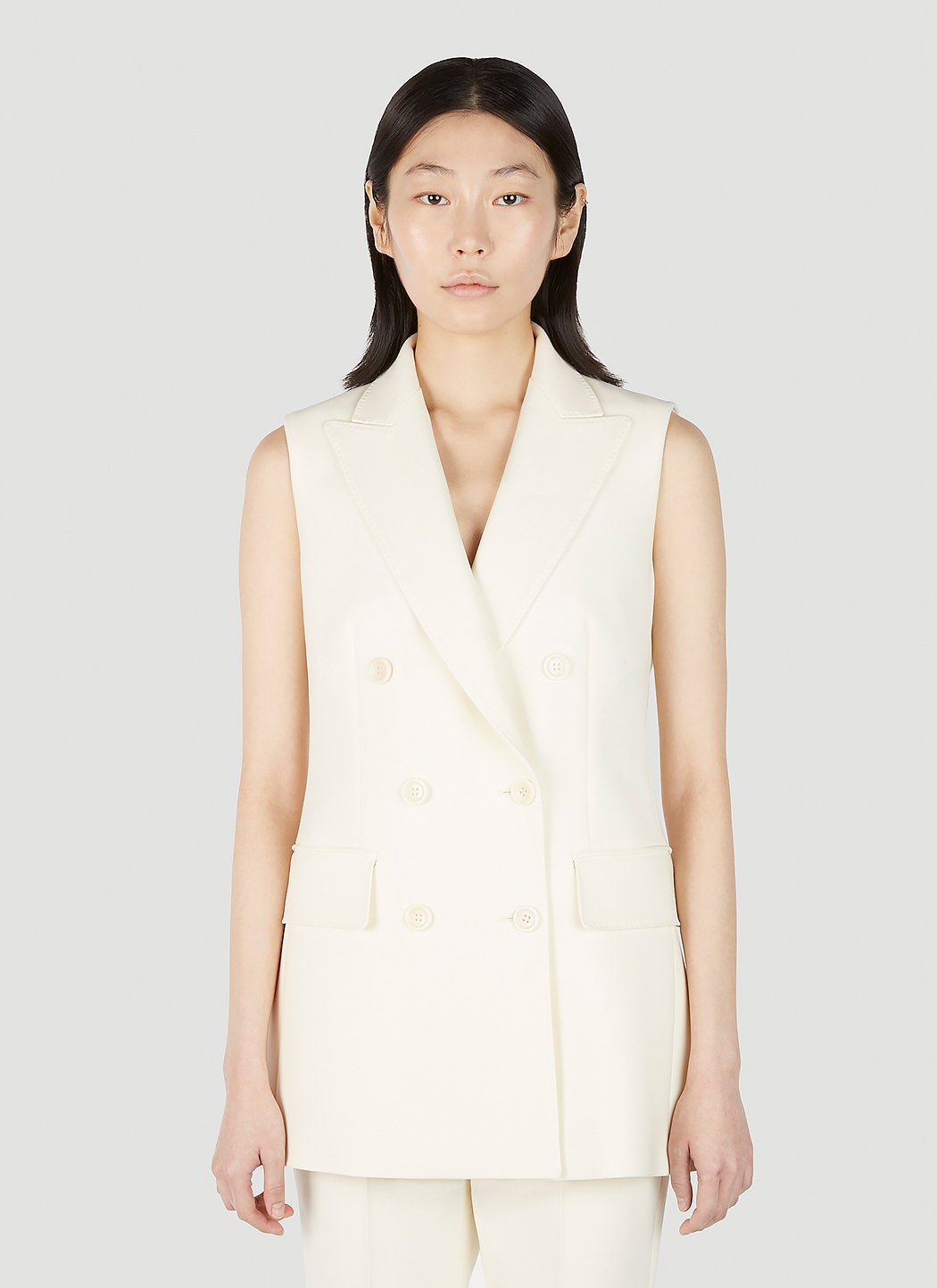 Pallida Double Breasted Sleeveless Blazer