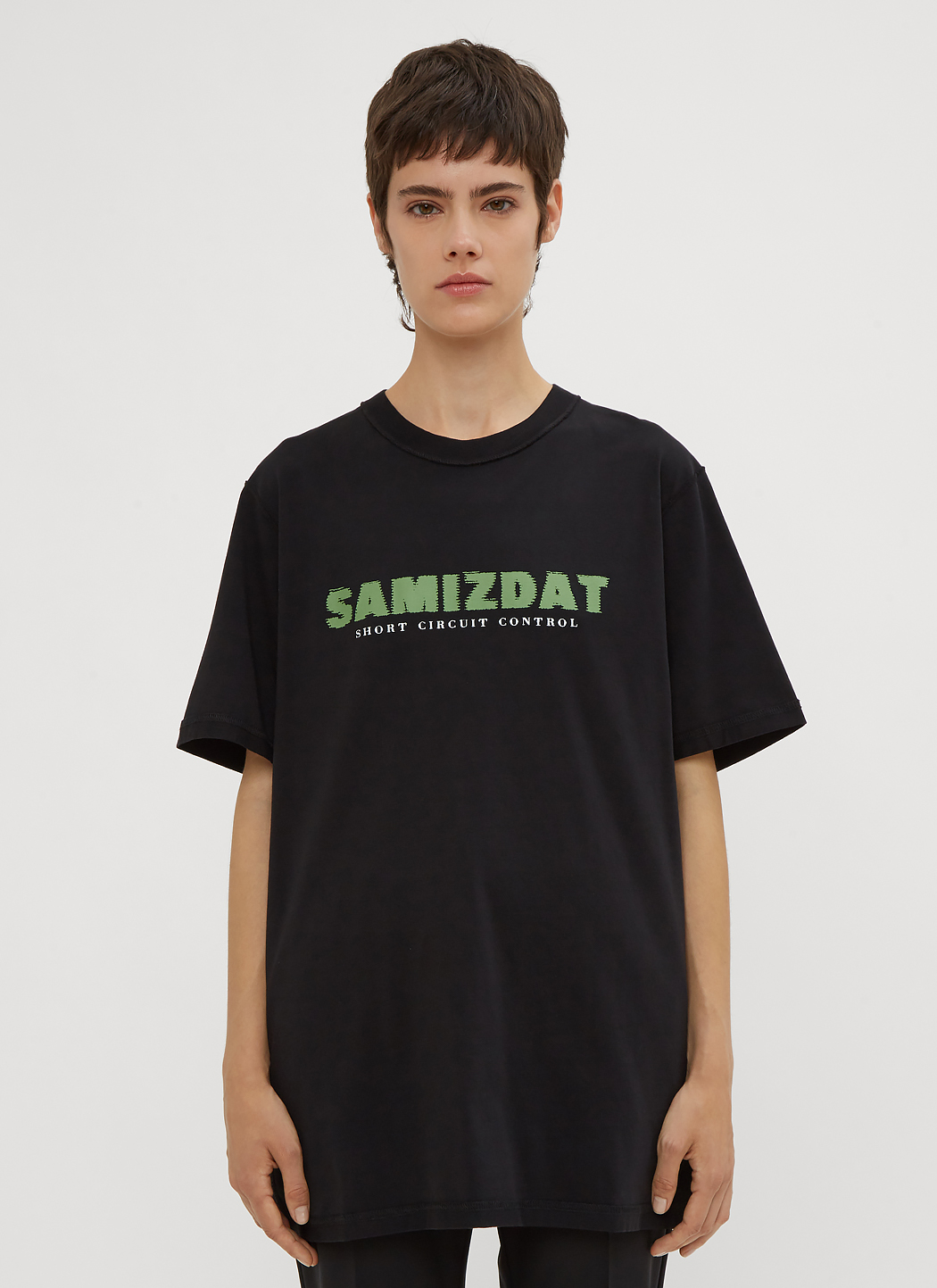 Yang Li Samizdat Men's' Short Circuit Control T-Shirt in Black
