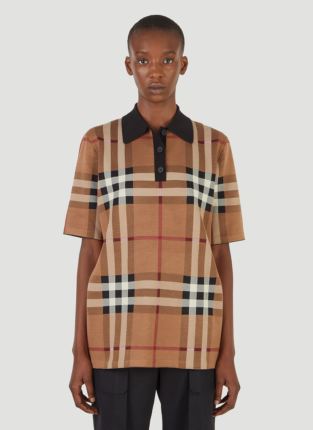 Kacie Check Polo Top