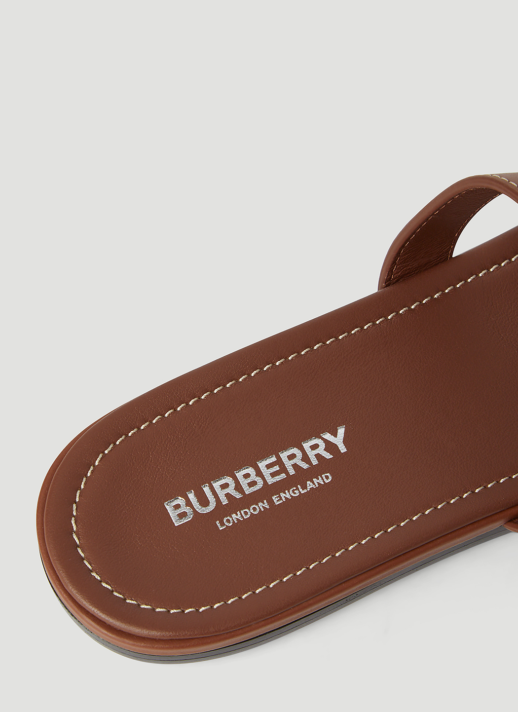 Burberry Women's Canvas and Leather Slides in Brown | LN-CC