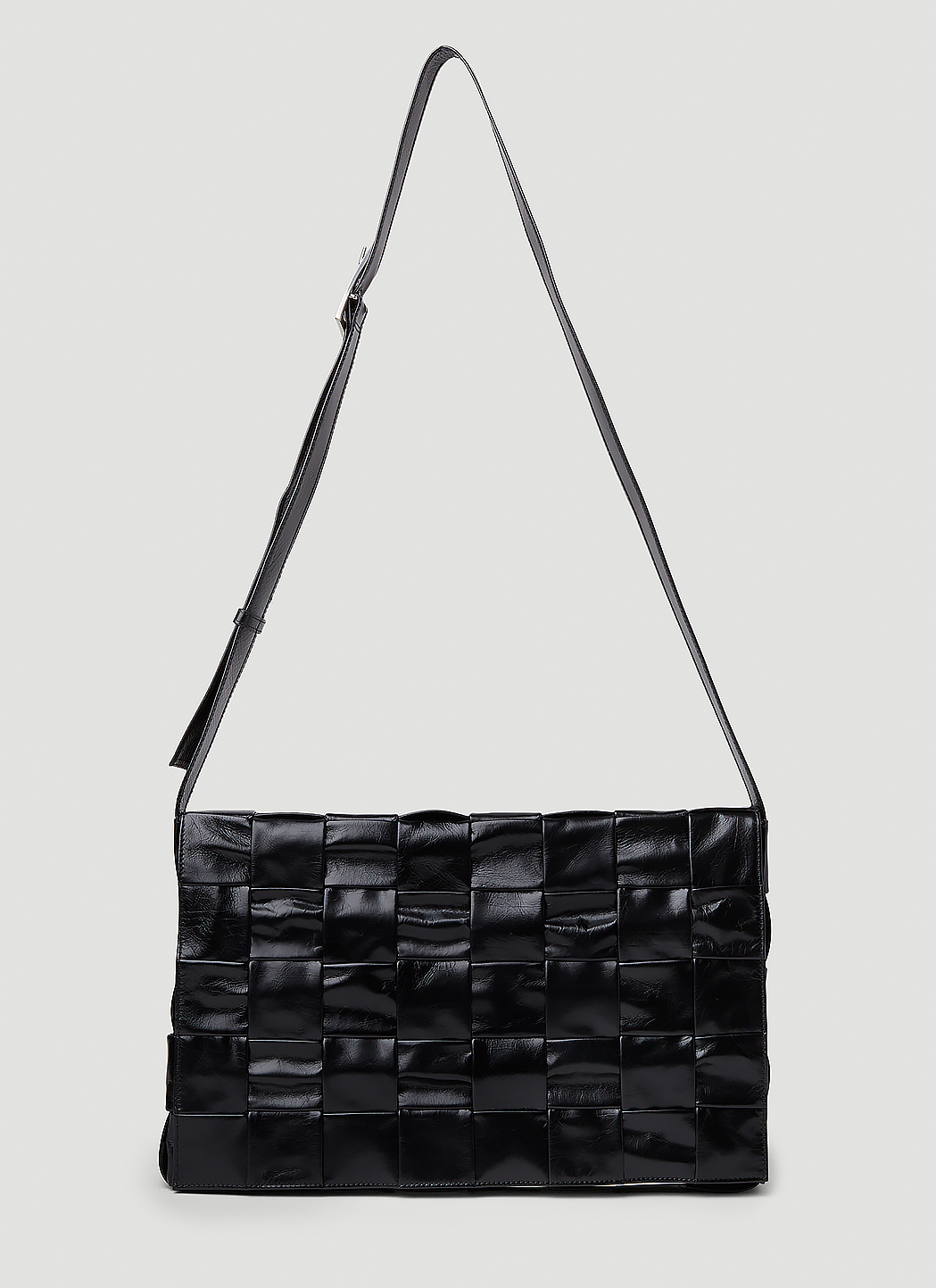 Patent Cassette Crossbody Bag