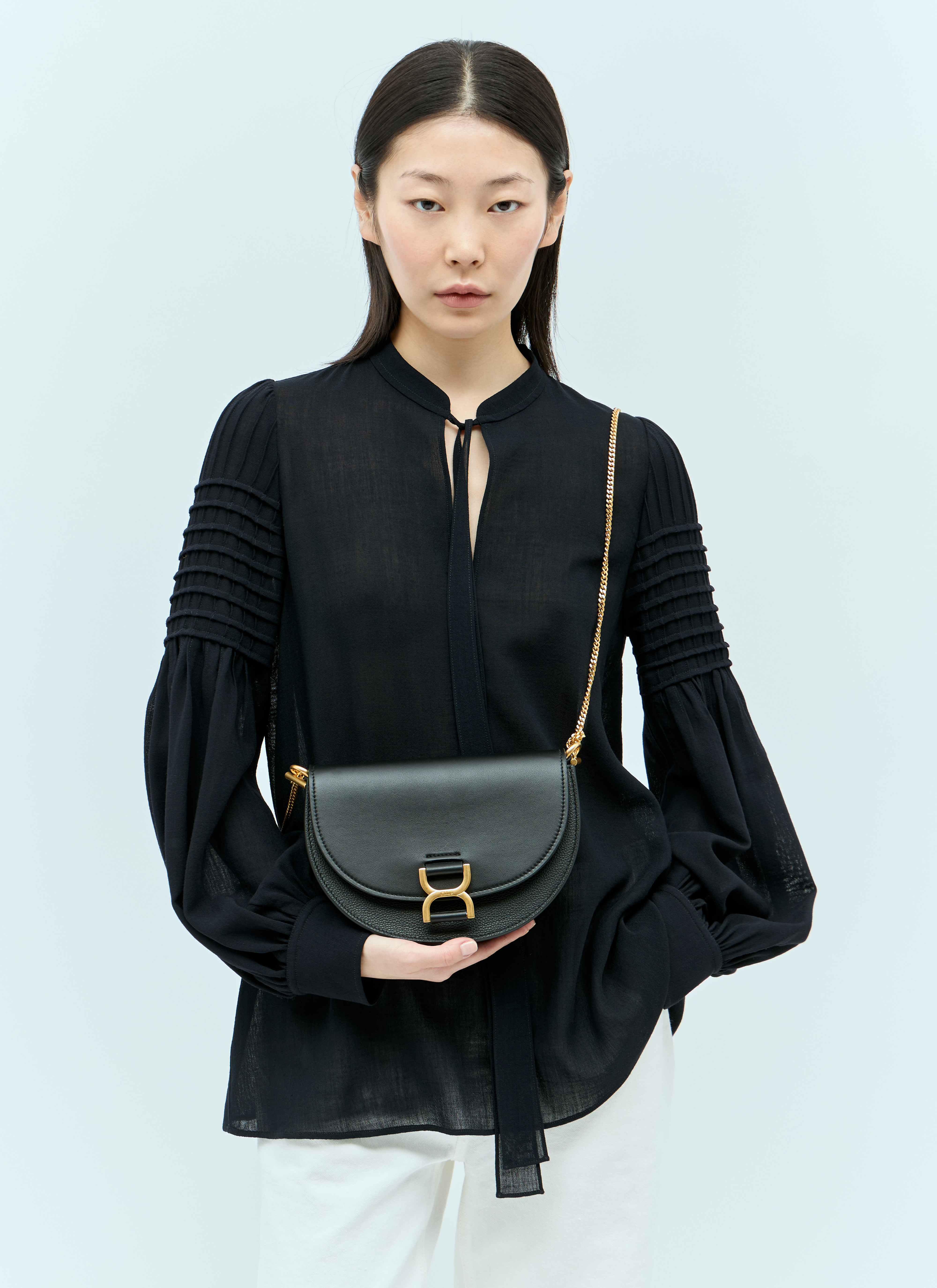 Chloé Women's' Marcie Chain Flap Bag in Black | LN-CC®