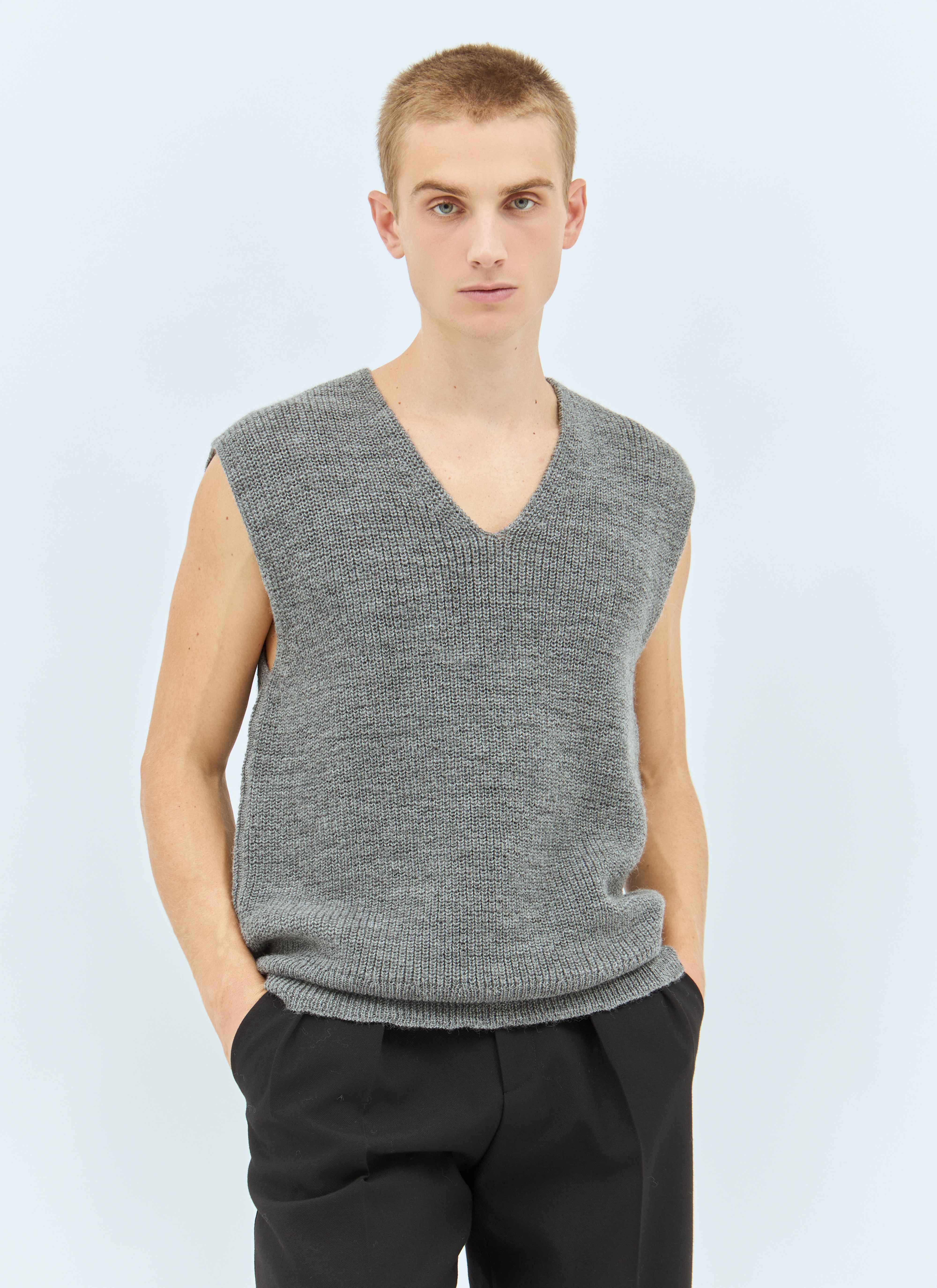 MHL by Margaret Howell Men's' Chunky Ribbed Vest in Grey | LN-CC®