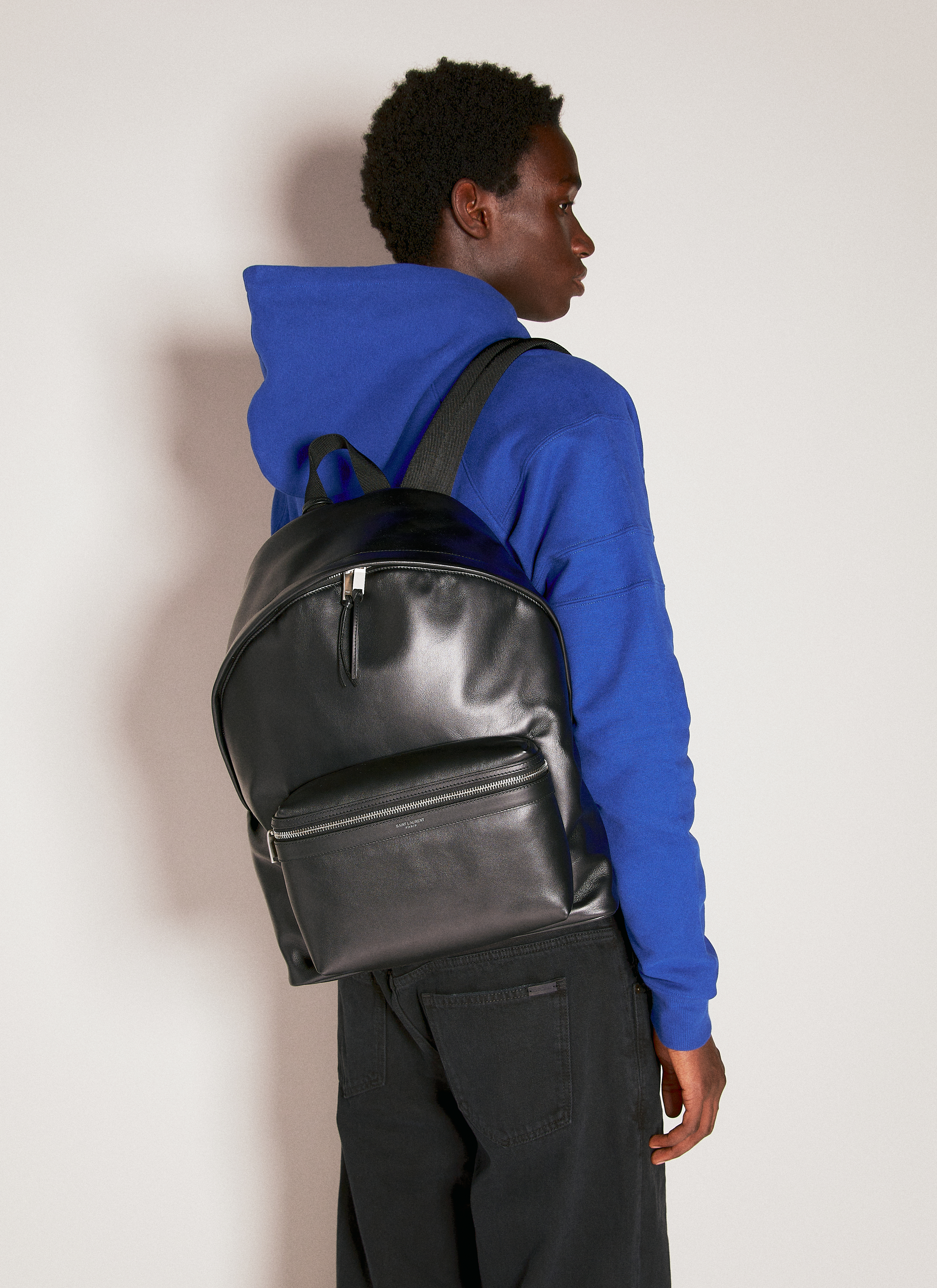 Saint Laurent Men's' City Leather Backpack in Black | LN-CC®