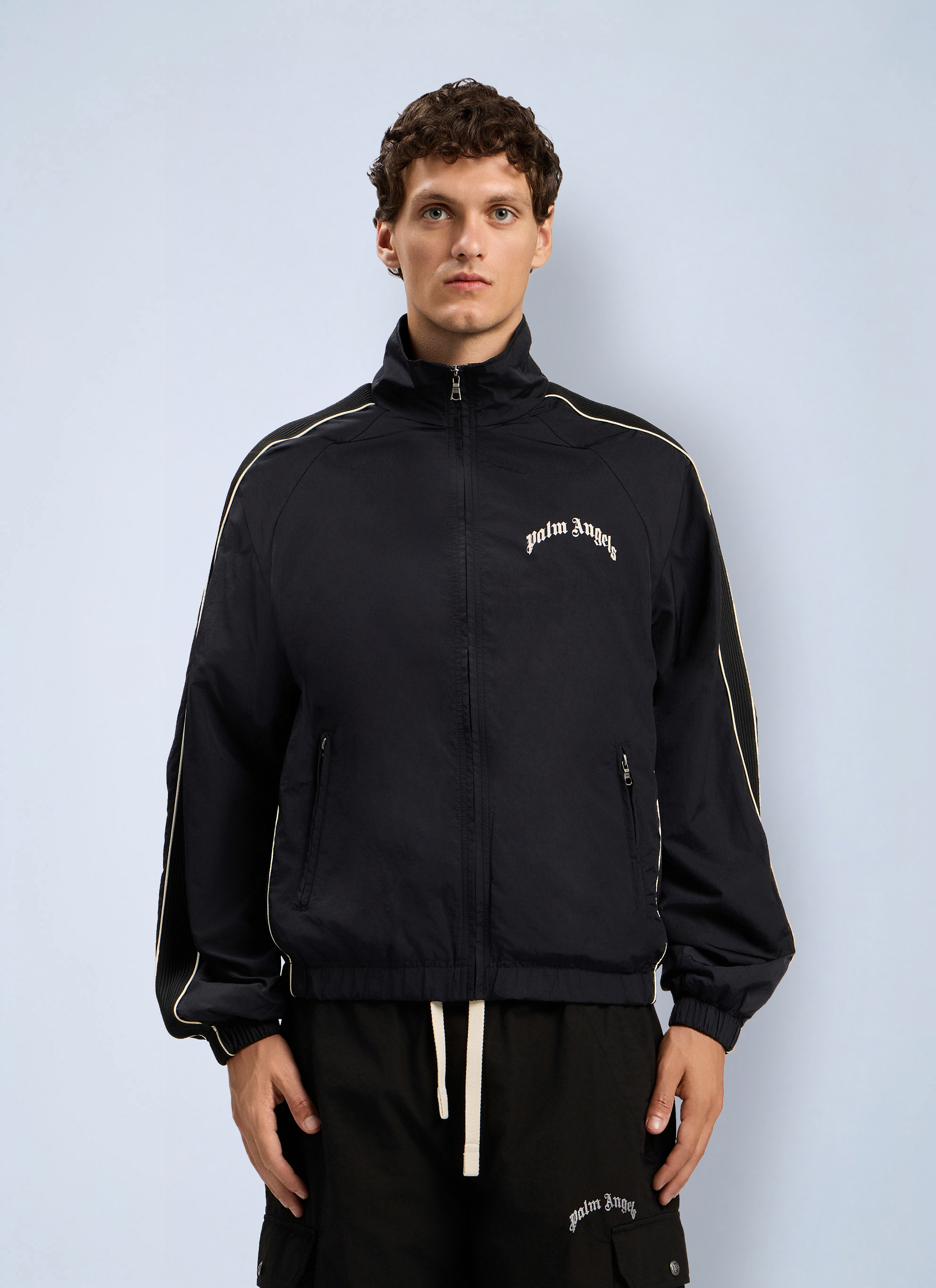 Palm Angels Palm Angels Curved Logo Vintage Track Windbreaker