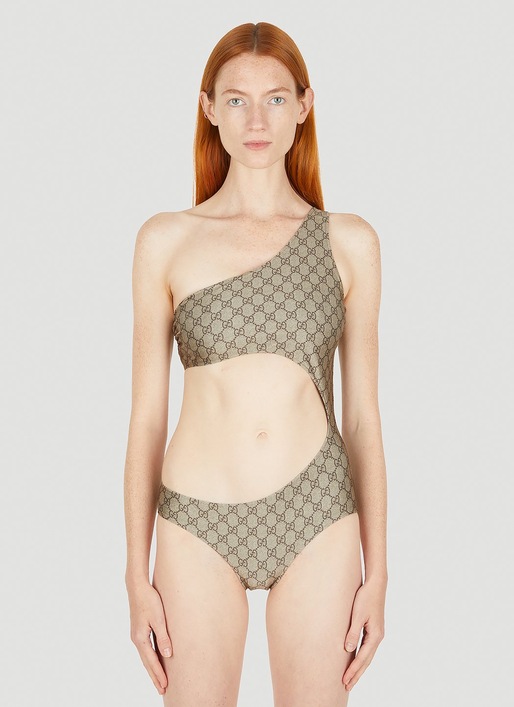 GG Asymmetric Cut-Out Swimsuit