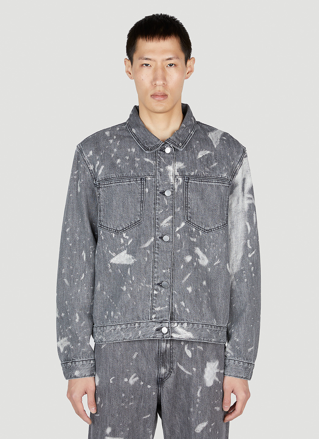 Pocket Bleached Denim Jacket