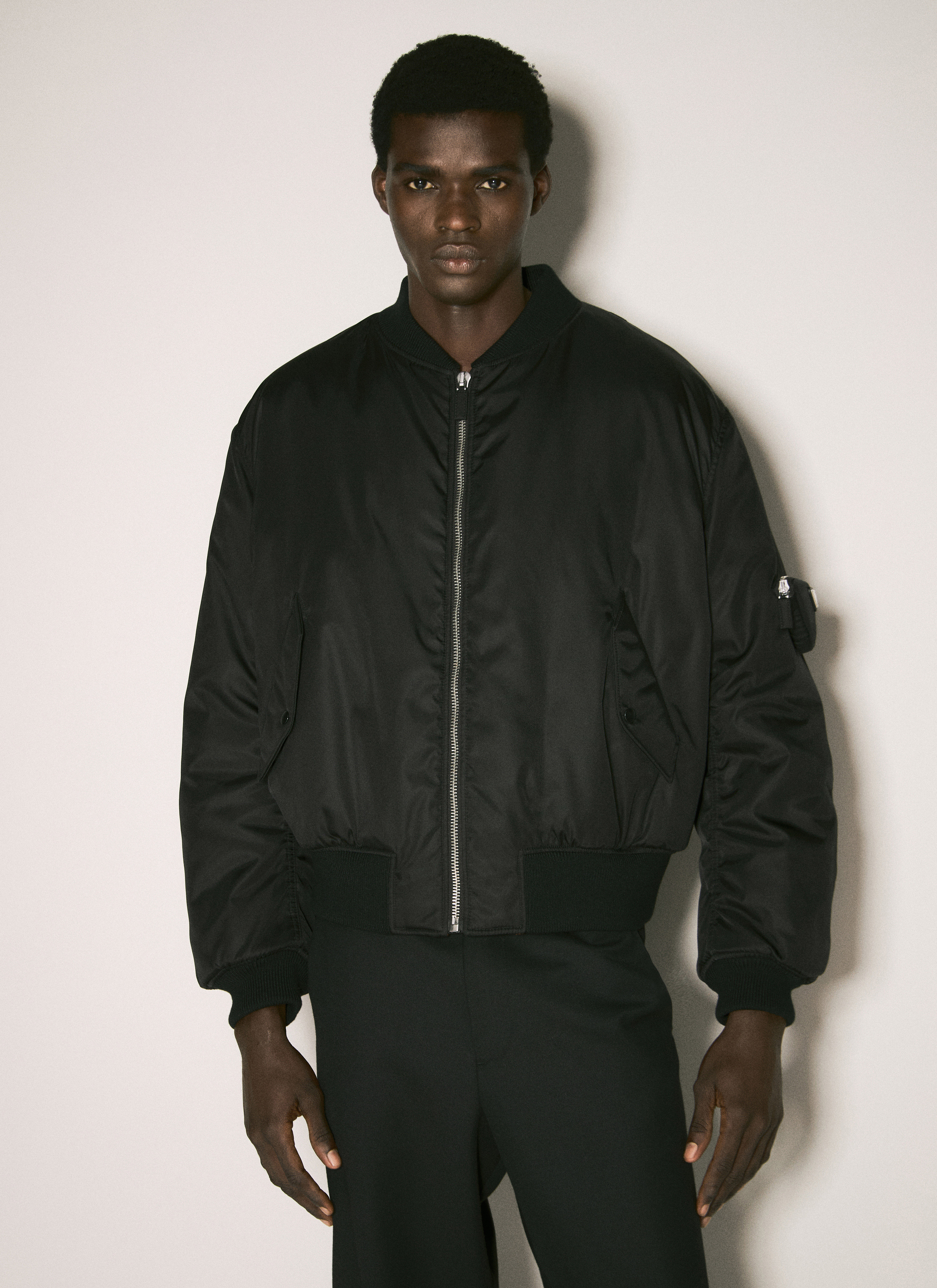 Prada Men's' Re-Nylon Bomber Jacket in Black | LN-CC®