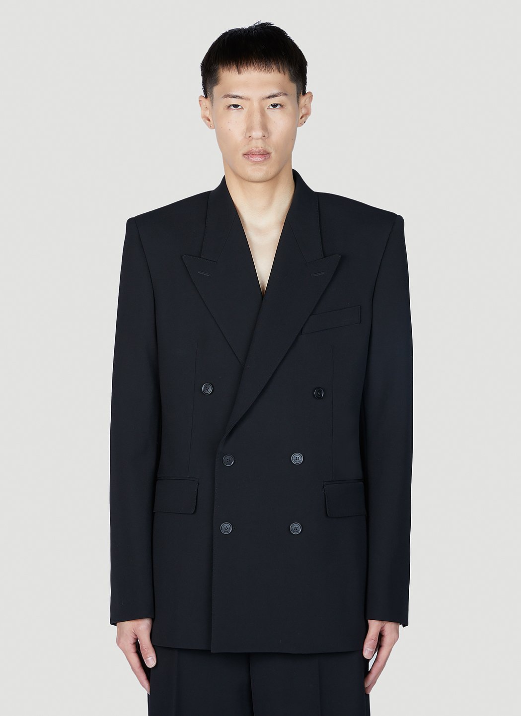 L*e様 BALENCIAGA ブラック ダブルブレスト テーラードジャケット Balenciaga テーラード ジャケット | ブラック | FARFETCH JP