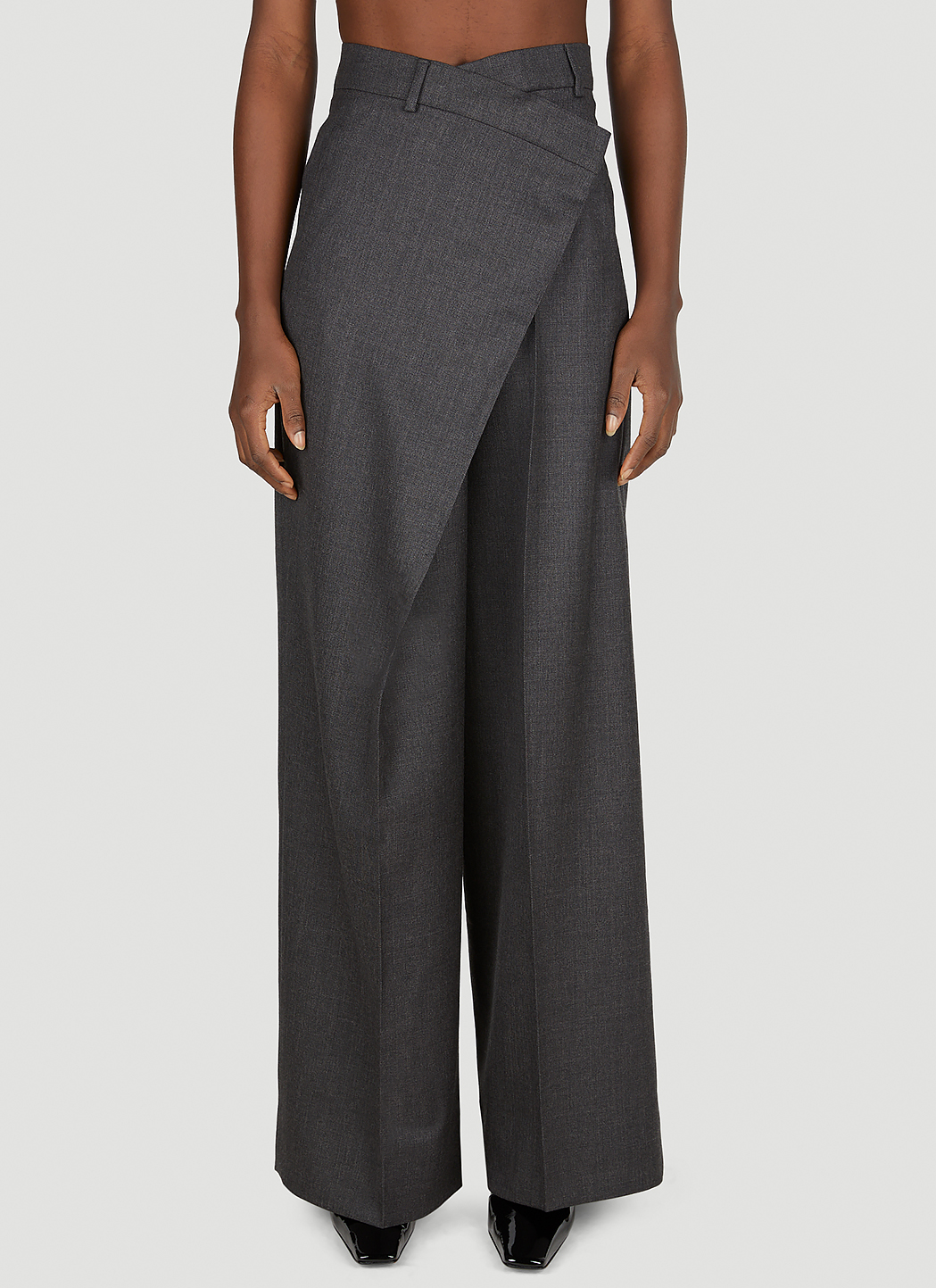 Wrap Front Wide Leg Pants