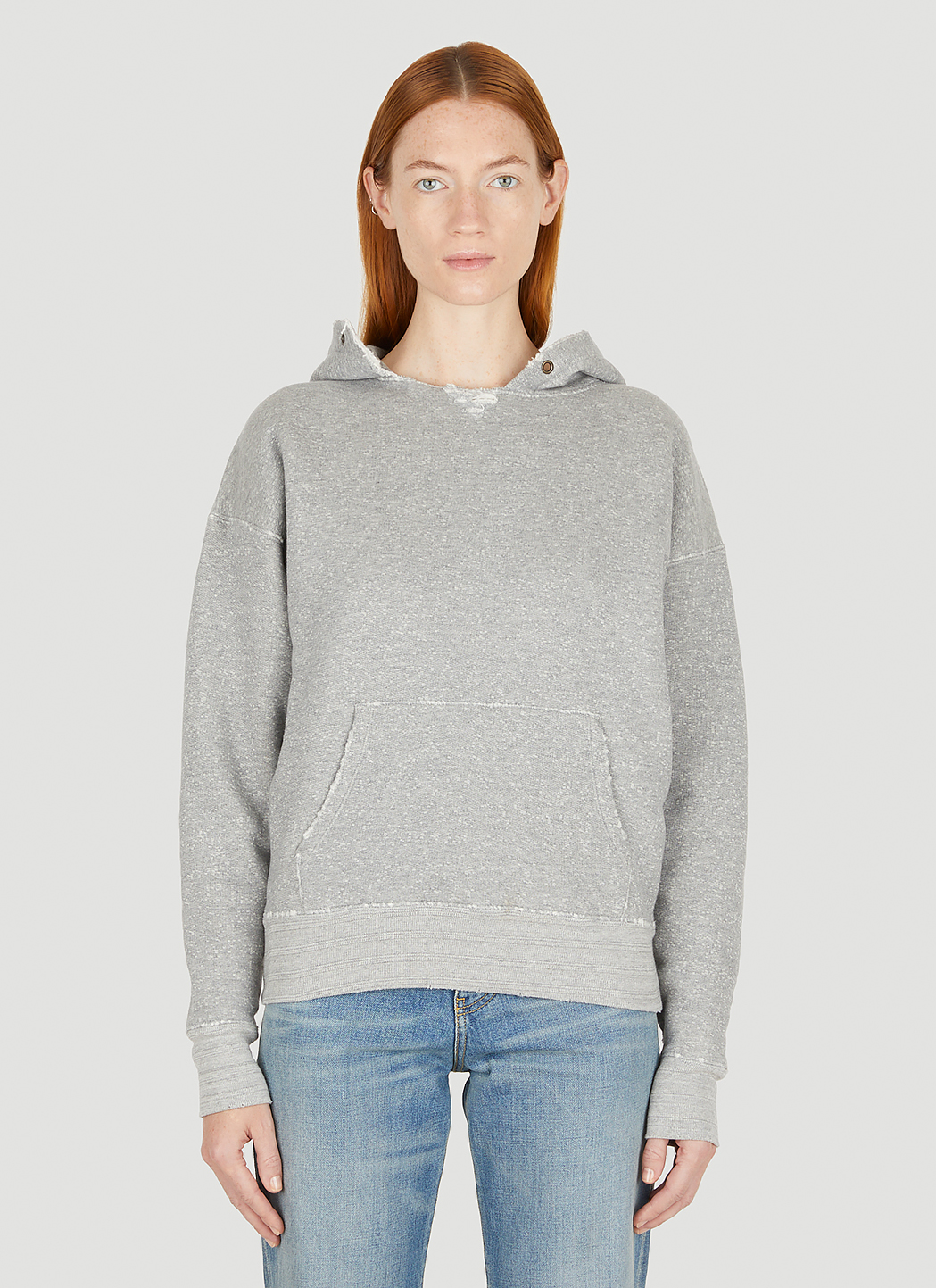 Distressed Hooded Sweatshirt