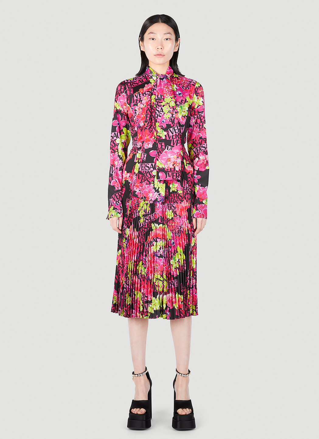Floral Logo Midi Dress