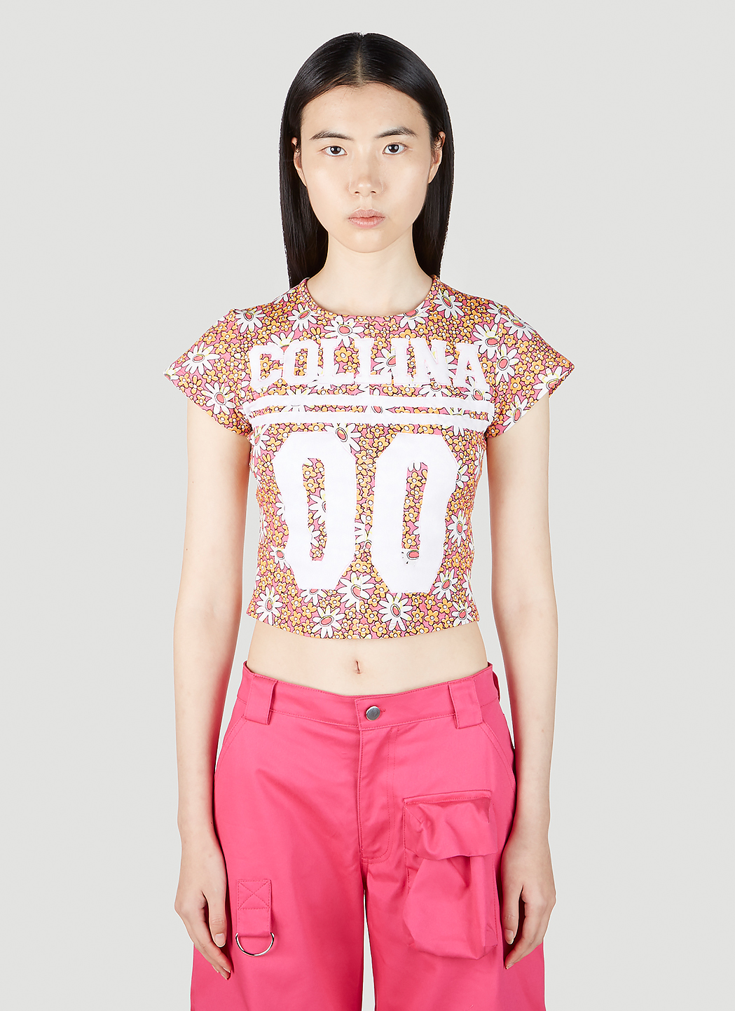 Logo Print Floral T-Shirt