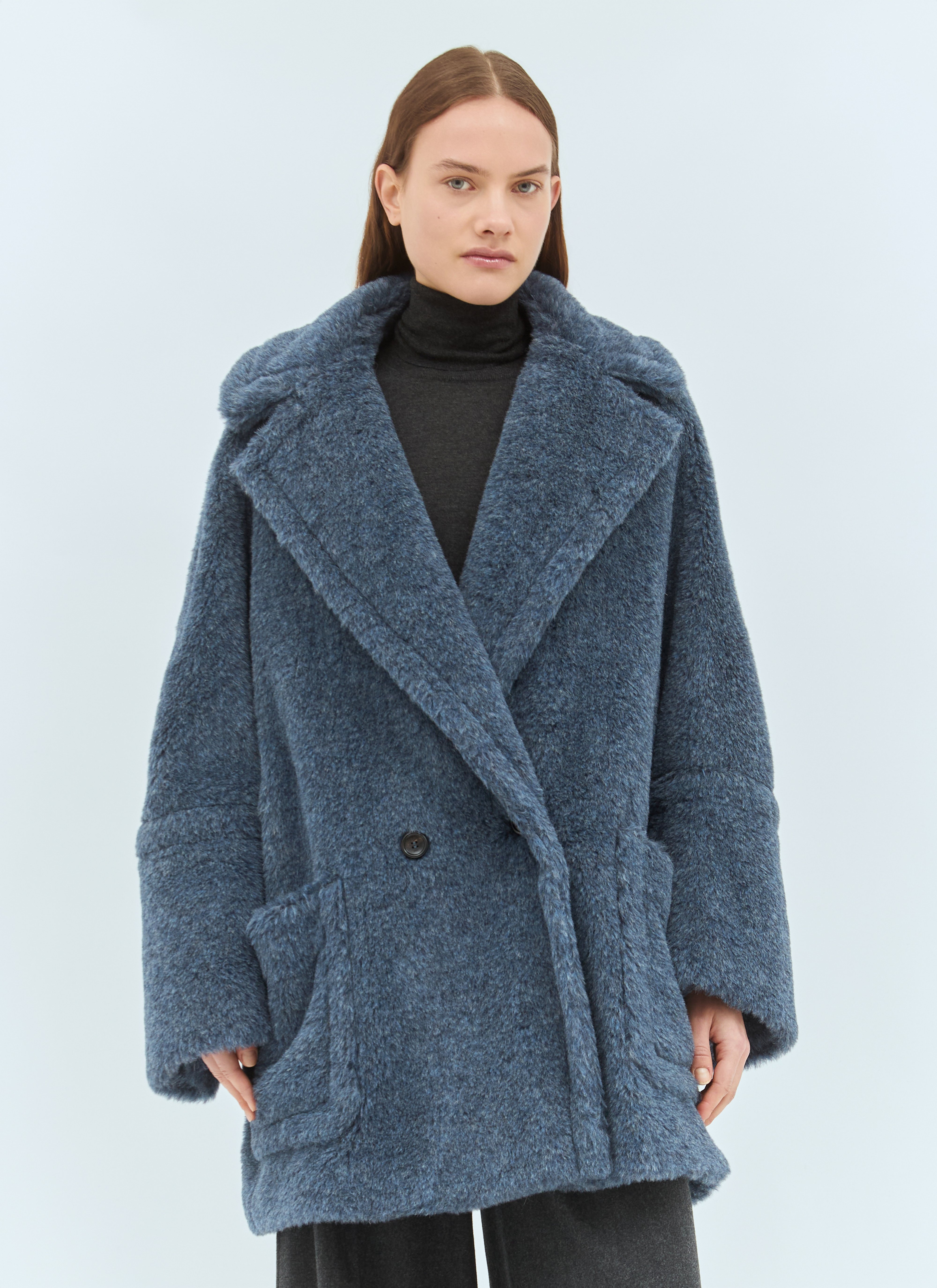 【アルパカ混 /BLU MARINO】MAX MARA Teddy Bear Icon Coat MAX MARA Teddy Bear Icon oversized wool, alpaca and silk