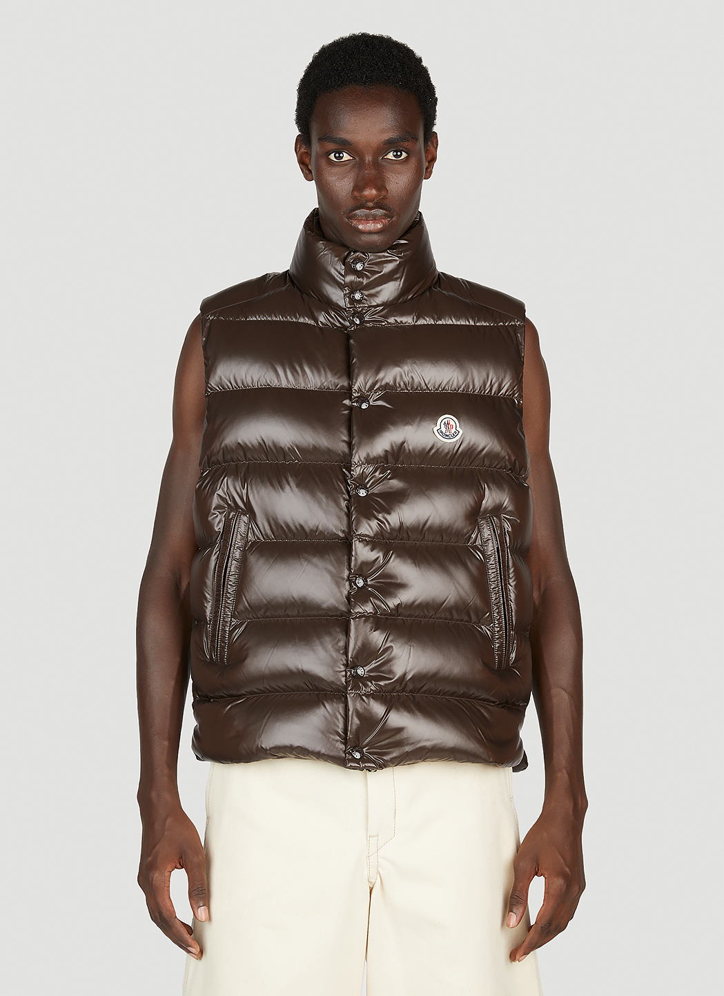 Moncler Men's' Tibb Logo Gilet in Brown | LN-CC®