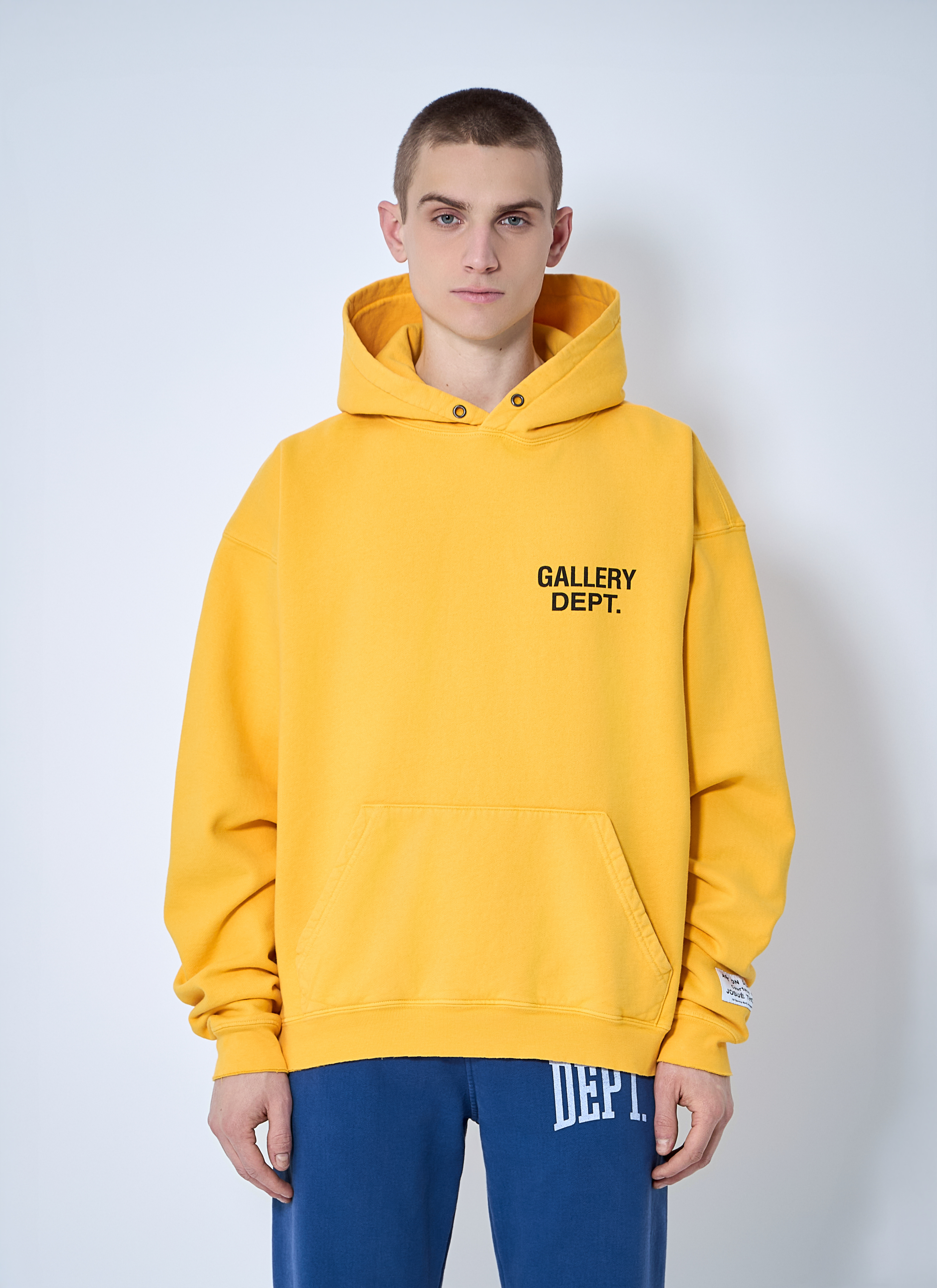 Gallery Dept. Men's Yellow 90S Hooded Sweatshirt - Man Sweatshirts Xl